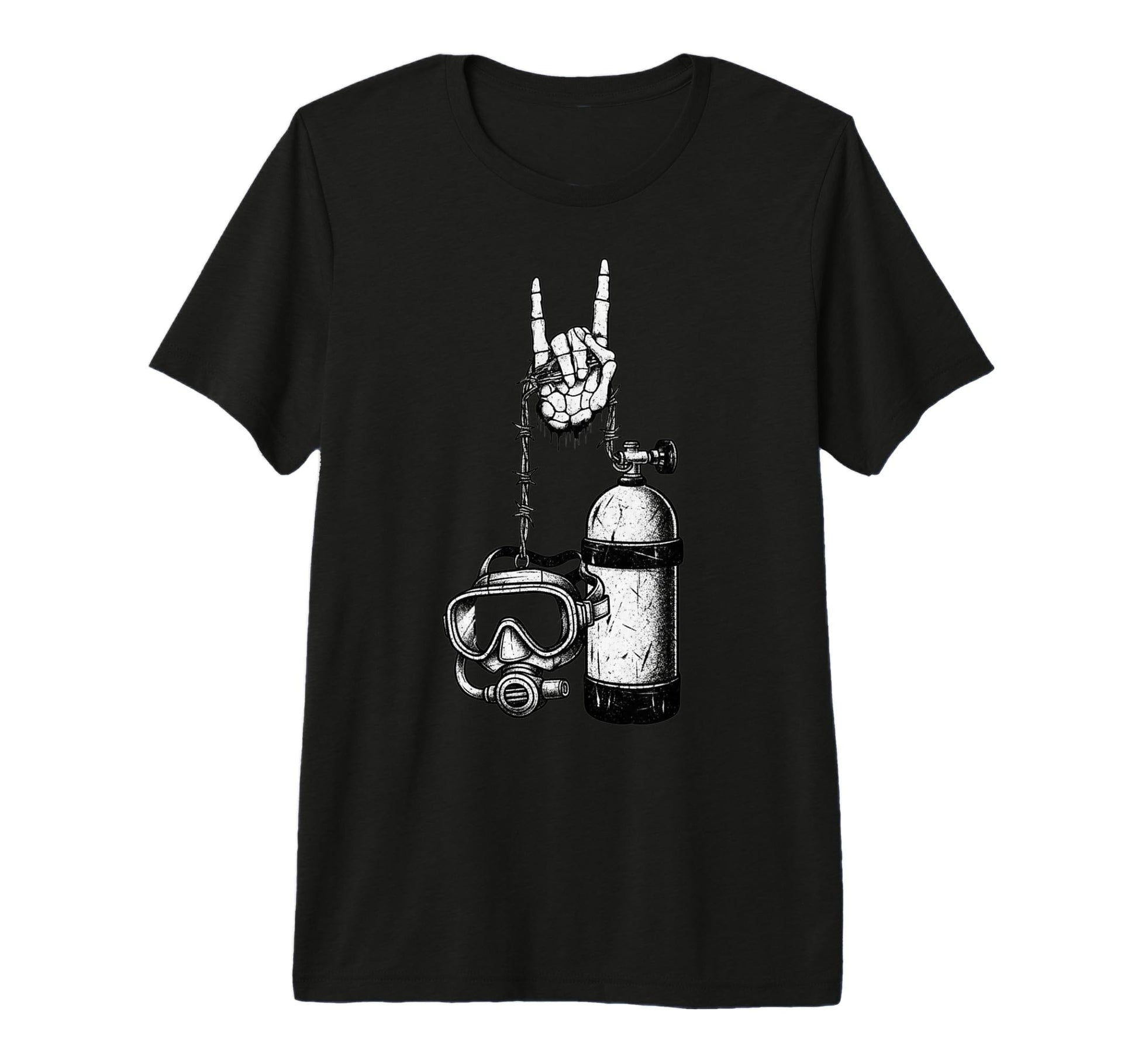 Mens Scuba Diver Diving 90S Alt Metal T-Shirt - Minimalist Print Unisex - T-Shirt, Sweatshirt, Hoodie