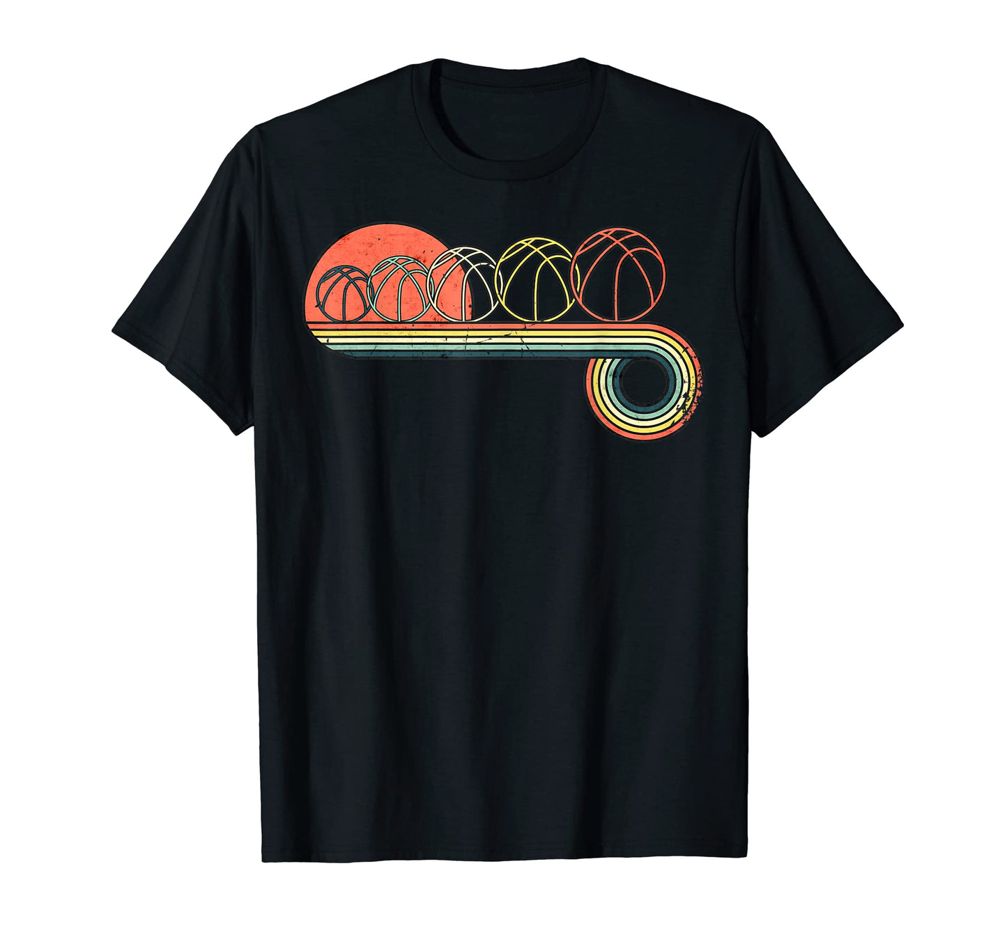Basketball Sunset Rainbow T-Shirt - Streetwear Style Men Women - T-Shirt, Sweatshirt, Hoodie