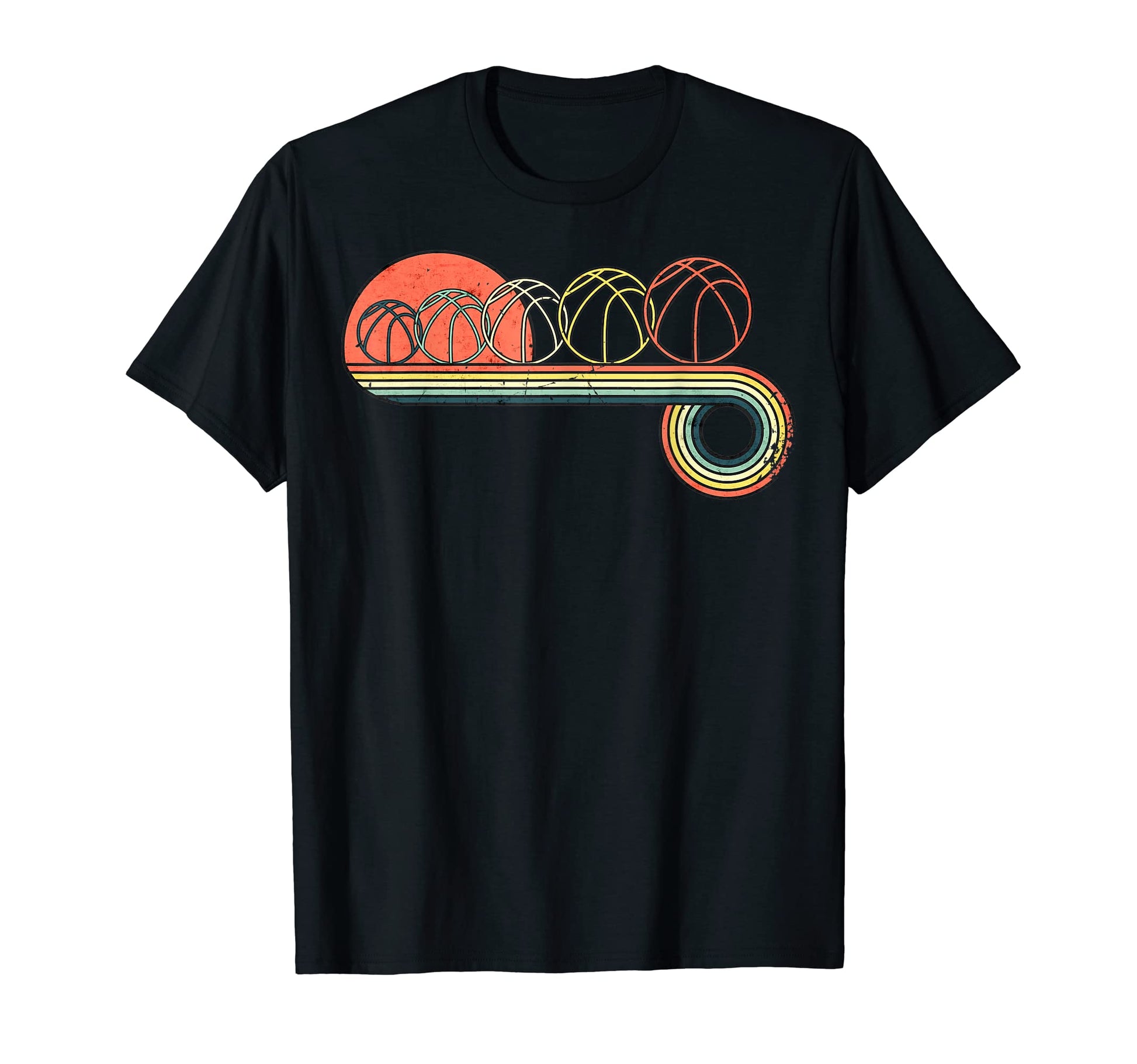 Basketball Sunset Rainbow T-Shirt - Streetwear Style Men Women - T-Shirt, Sweatshirt, Hoodie