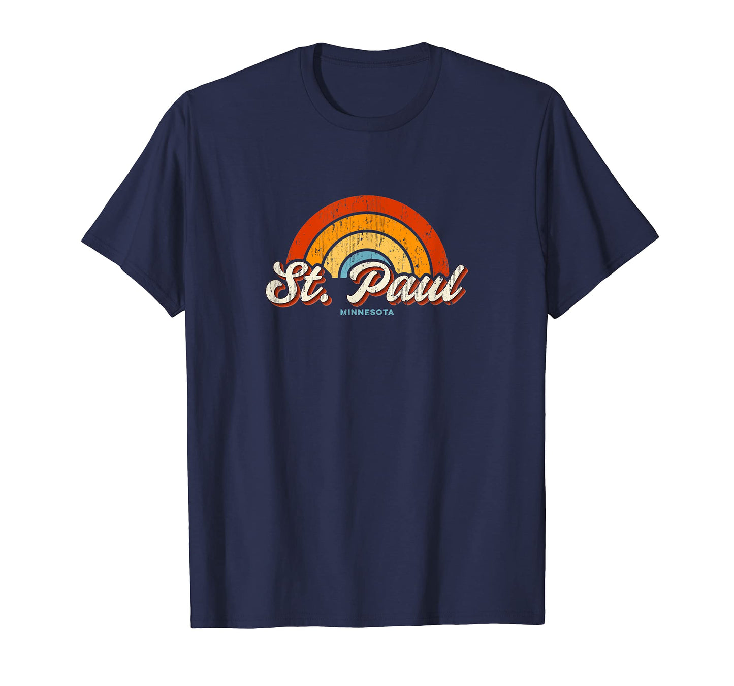 St Paul Minnesota Mn Rainbow 70S T-Shirt - Graphic Print for Adults - T-Shirt, Sweatshirt, Hoodie