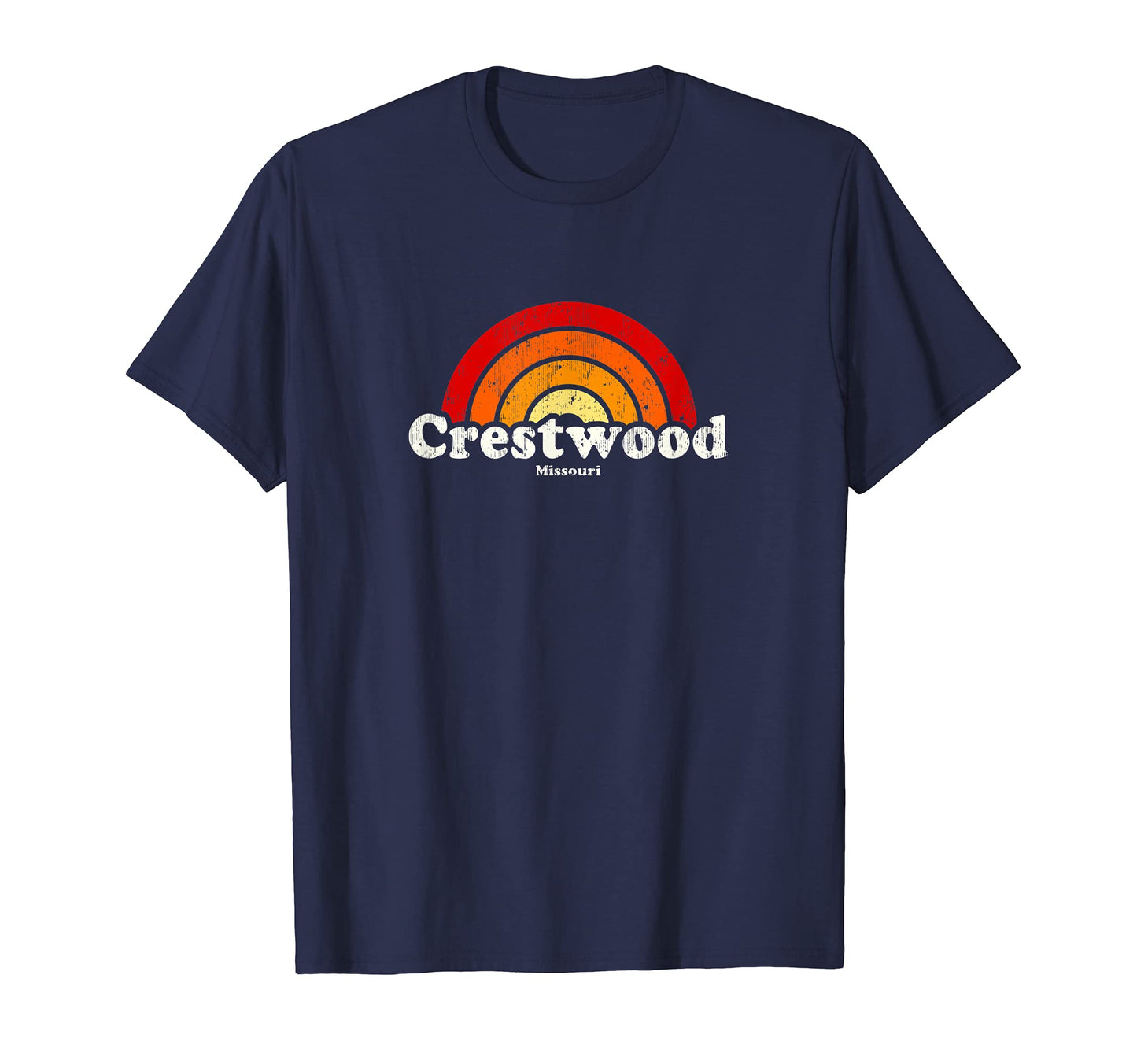Crestwood Missouri Mo 70S Rainbow T-Shirt - Aesthetic Graphic for Adults - T-Shirt, Sweatshirt, Hoodie