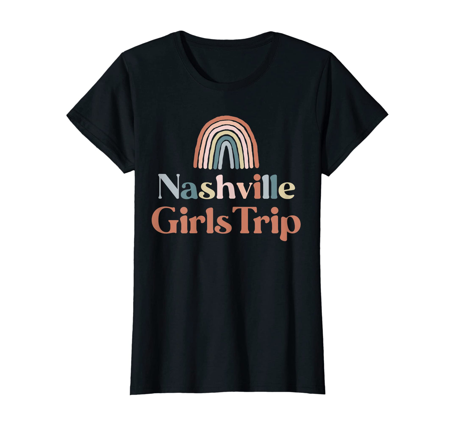 Womens Nashville Trip Boho Rainbow T-Shirt - Aesthetic Graphic for Adults - T-Shirt, Sweatshirt, Hoodie