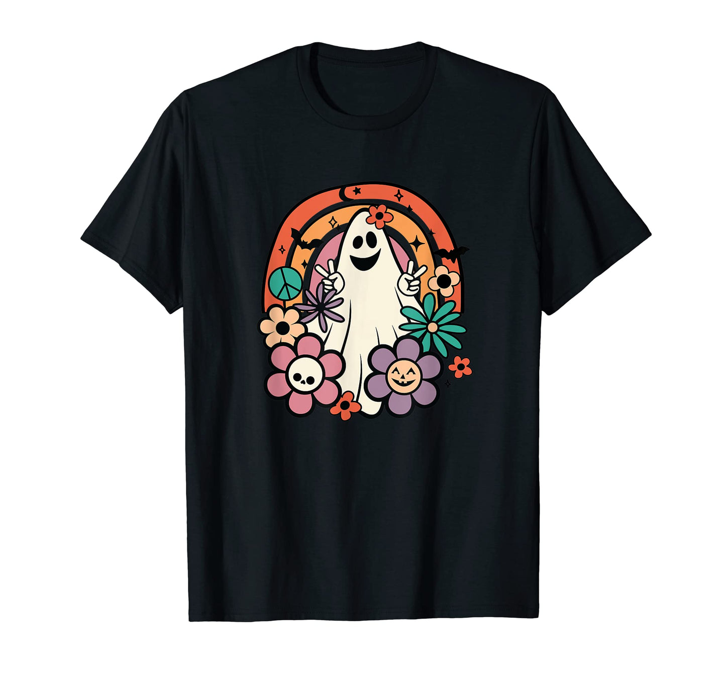 Hippie Goofy Ghost Halloween Funny T-Shirt - Streetwear Style Unisex - T-Shirt, Sweatshirt, Hoodie