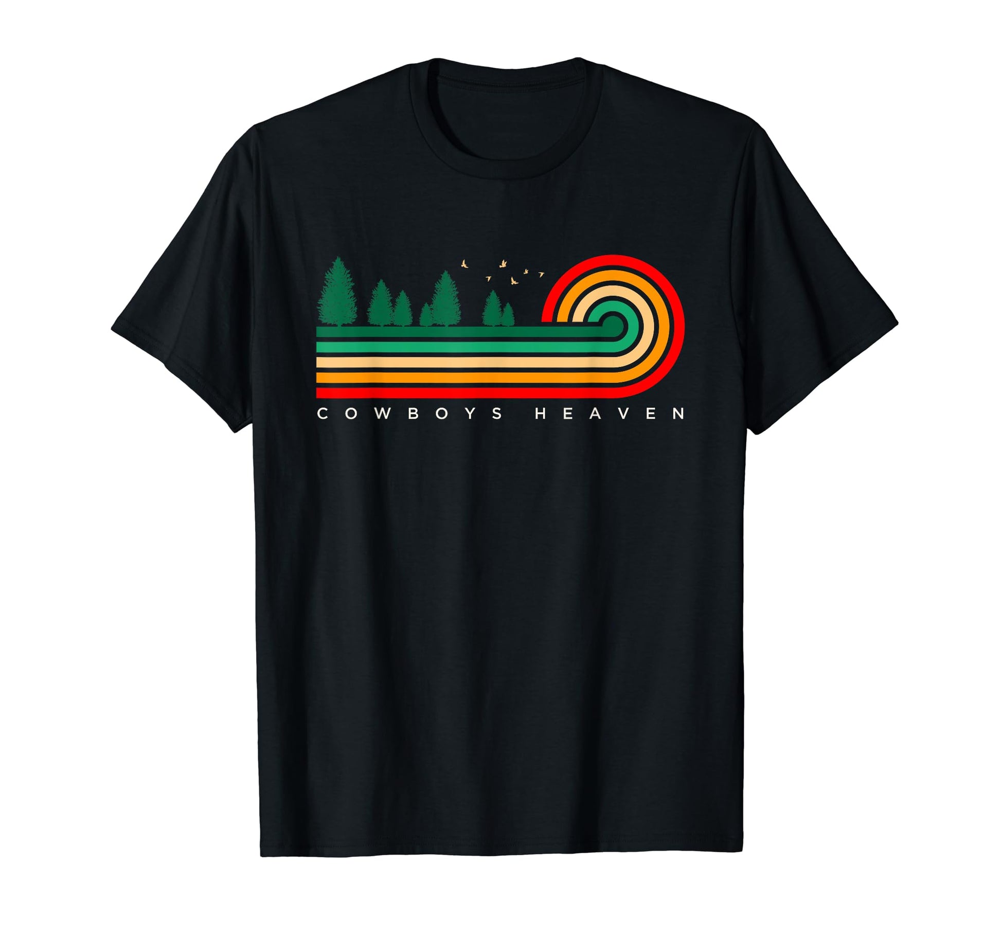 Evergreen Stripes Cowboys Heaven T-Shirt - Custom Art Print Men Women - T-Shirt, Sweatshirt, Hoodie