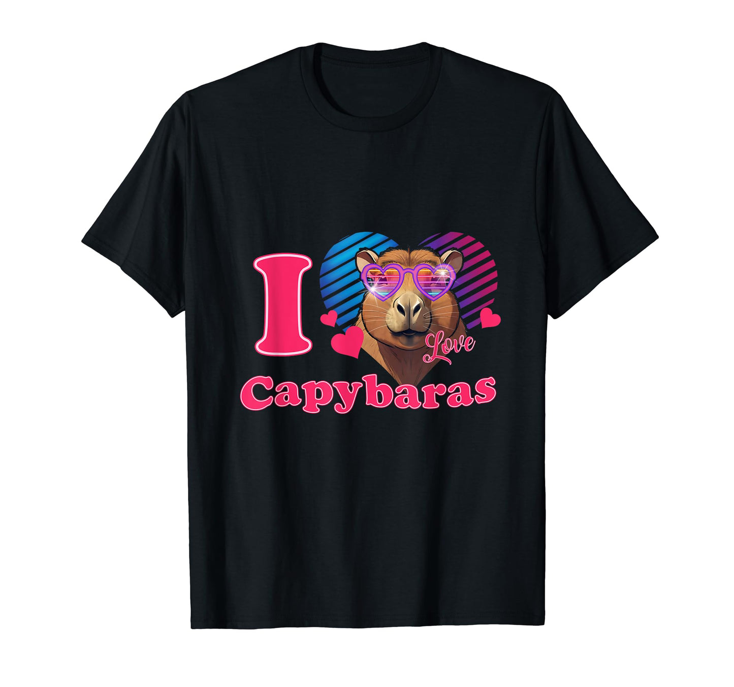 I Love Capybaras 80S Vaporwave T-Shirt - Trendy Graphic for Adults - T-Shirt, Sweatshirt, Hoodie