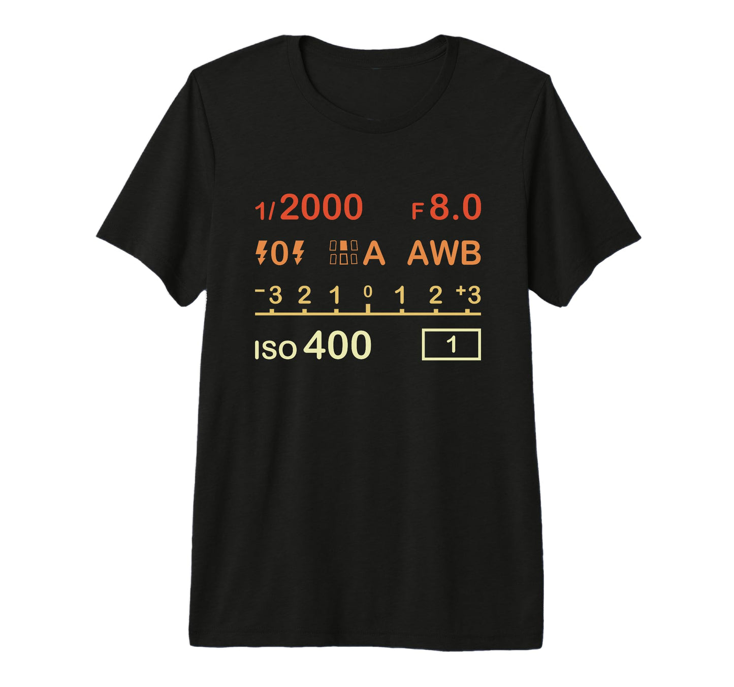 Camera Display Digital Camera Settings T-Shirt - Unique Graphic Unisex - T-Shirt, Sweatshirt, Hoodie