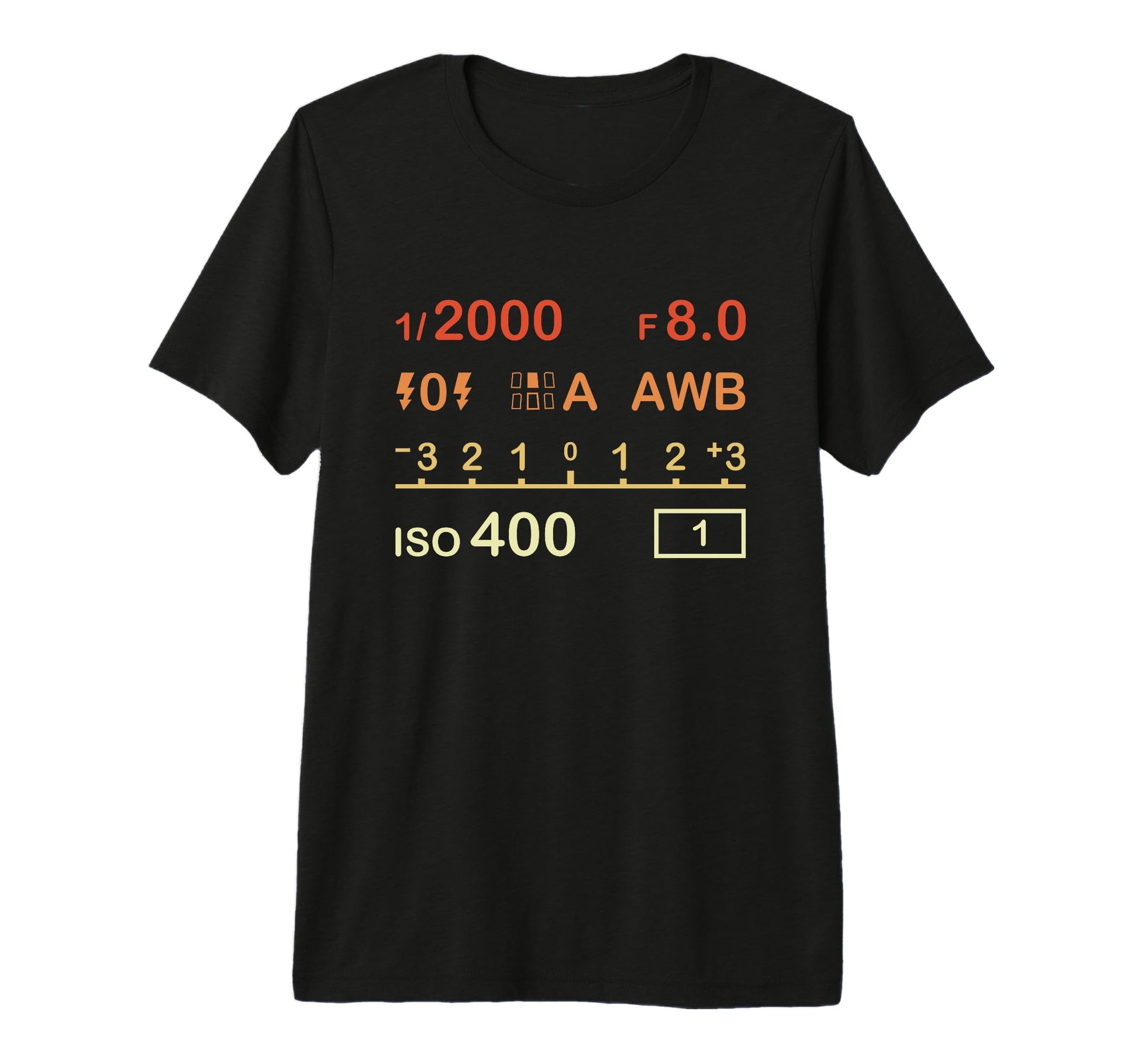 Camera Display Digital Camera Settings T-Shirt - Unique Graphic Unisex - T-Shirt, Sweatshirt, Hoodie