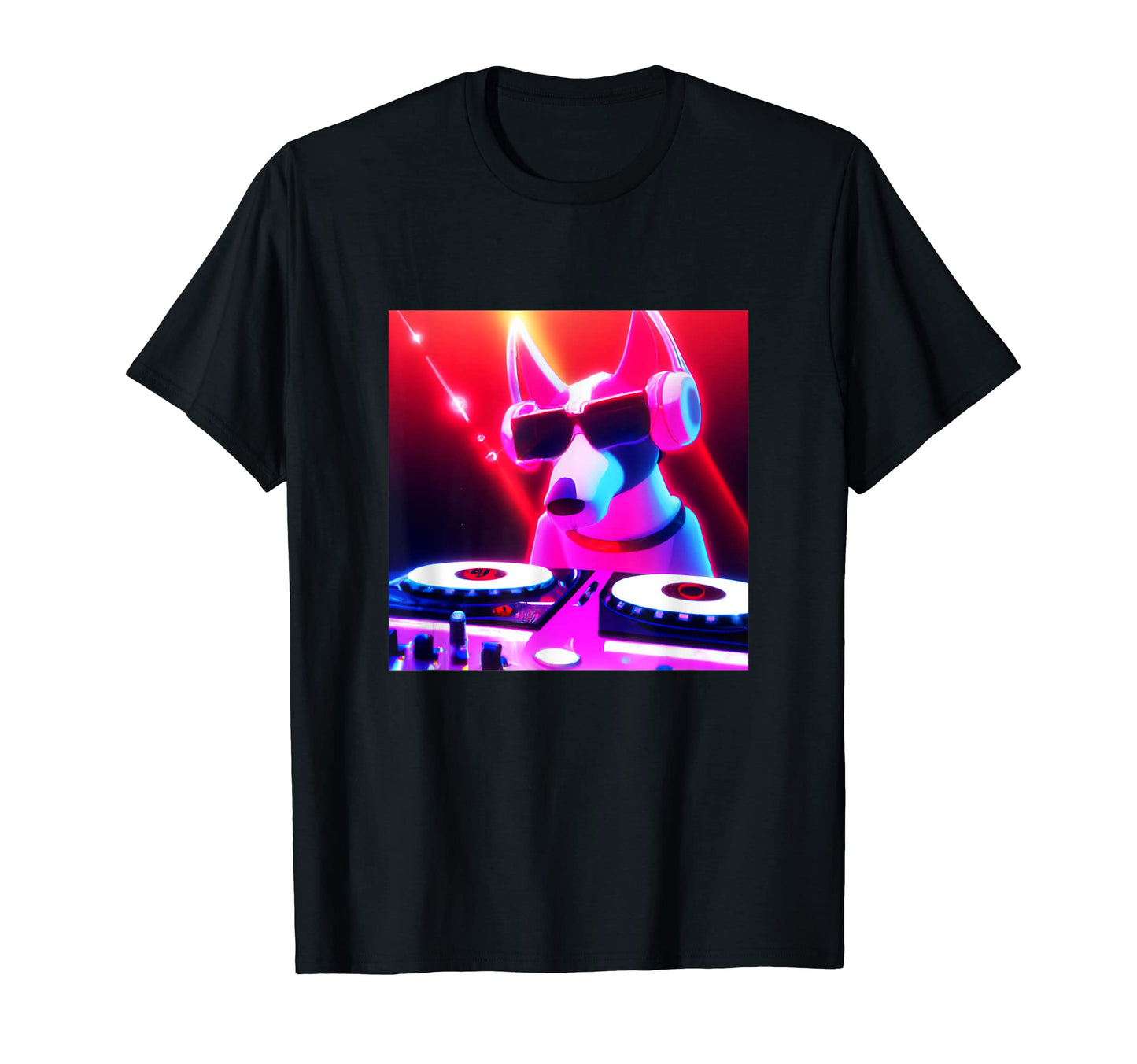Whippet Vaporwave Dj Dog Aesthetic T-Shirt - Unique Graphic for Adults - T-Shirt, Sweatshirt, Hoodie