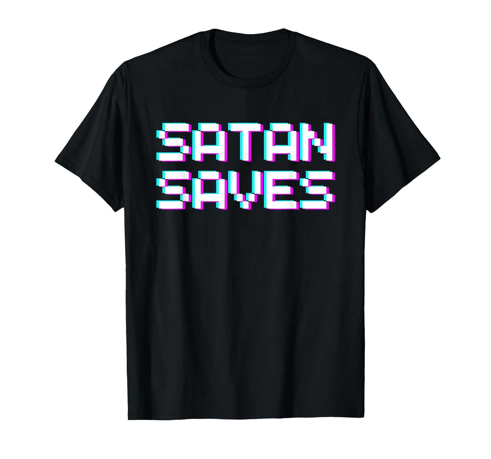 Satan Saves Glitch Vaporwave Art Occult T-Shirt - Trendy Graphic Unisex - T-Shirt, Sweatshirt, Hoodie