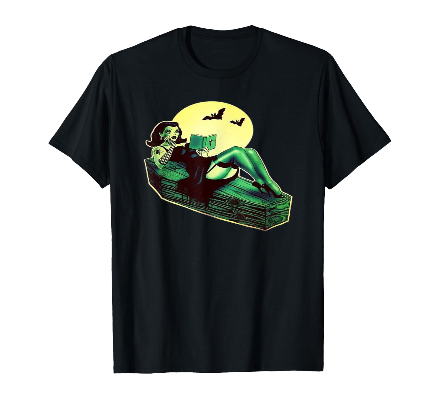 Vampire Pin Up Halloween T-Shirt - Custom Art Print Men Women - T-Shirt, Sweatshirt, Hoodie