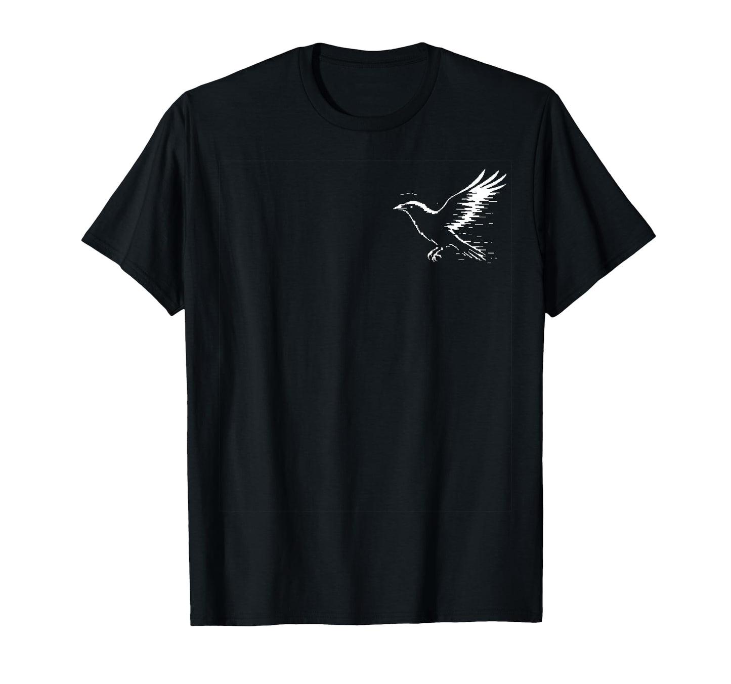 Raven Glitch Cyber Pocket T-Shirt - Casual Everyday Wear Men Women - T-Shirt, Sweatshirt, Hoodie