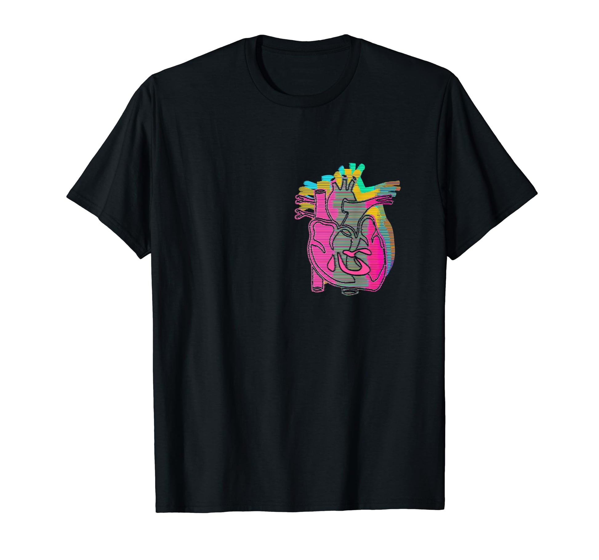 Heart Pocket Vaporwave Glitch Aesthetic T-Shirt - Minimalist Print Unisex - T-Shirt, Sweatshirt, Hoodie