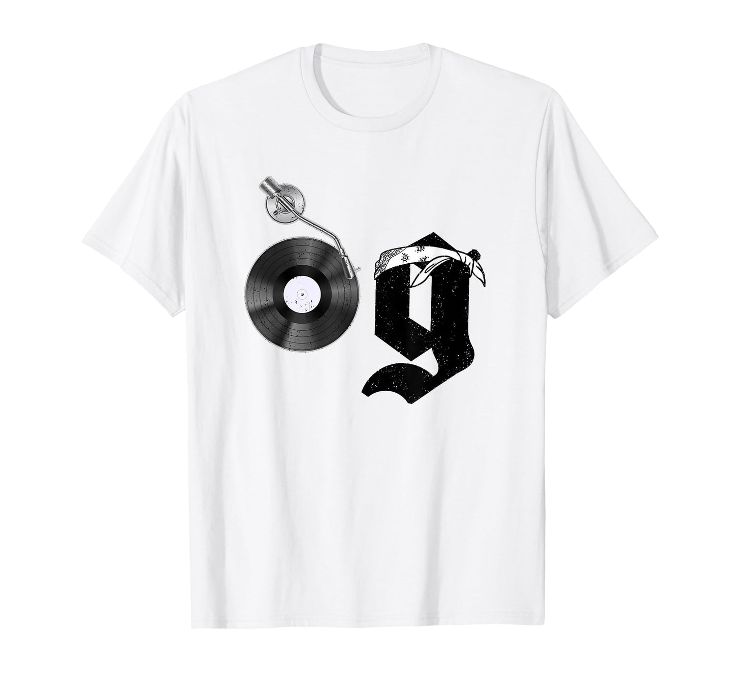 Old School Dad Og Hip Hop Head Vinyl T-Shirt - Novelty Apparel for Adults - T-Shirt, Sweatshirt, Hoodie