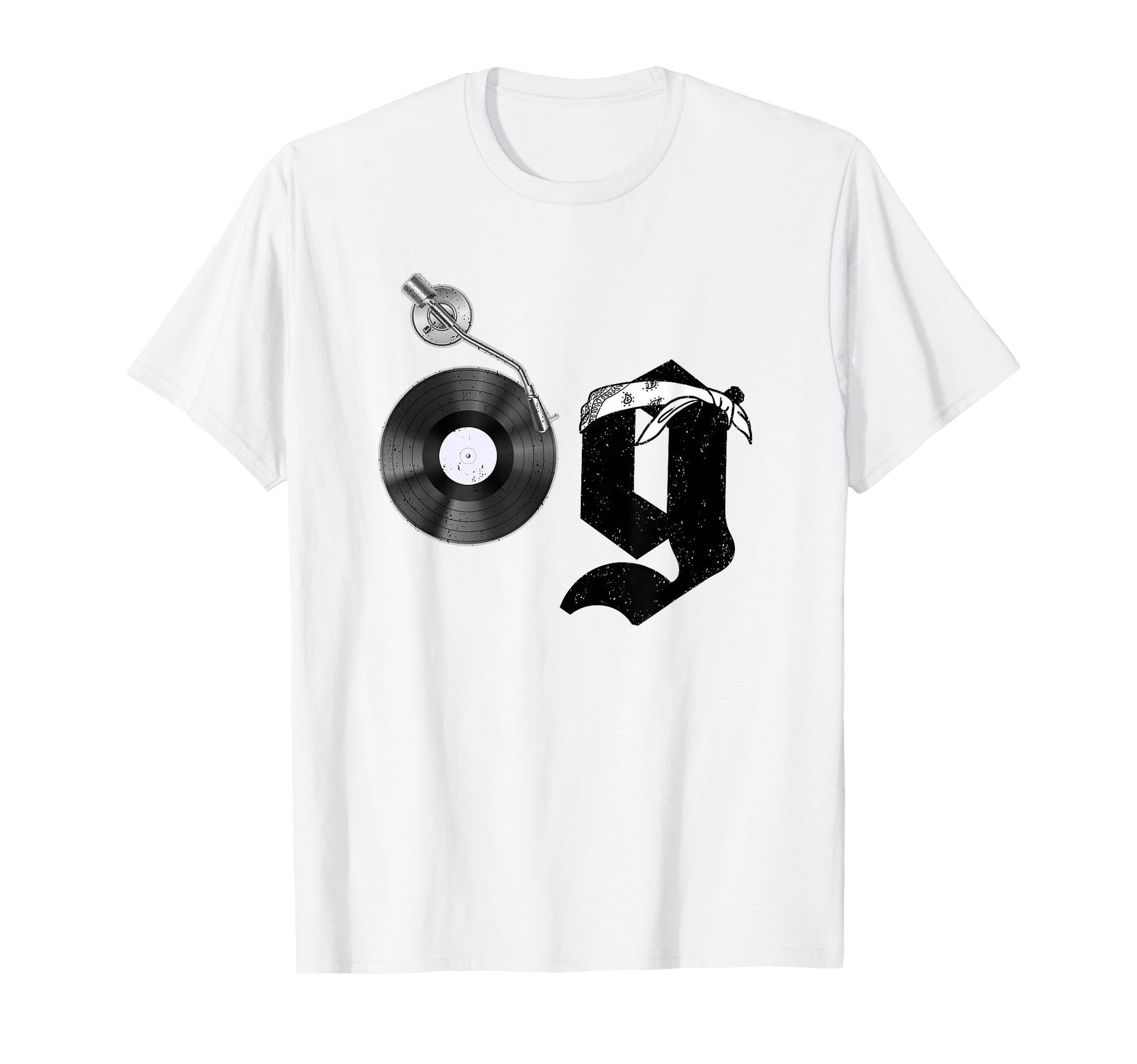 Old School Dad Og Hip Hop Head Vinyl T-Shirt - Novelty Apparel for Adults - T-Shirt, Sweatshirt, Hoodie