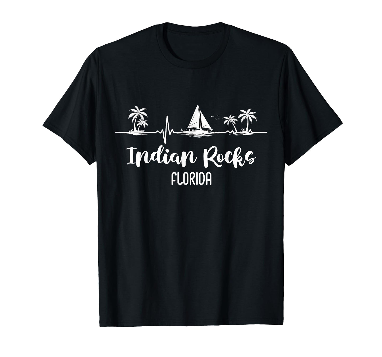 Sailing Heartbeat Indian Rocks Florida T-Shirt - Graphic Print Men Women - T-Shirt, Sweatshirt, Hoodie