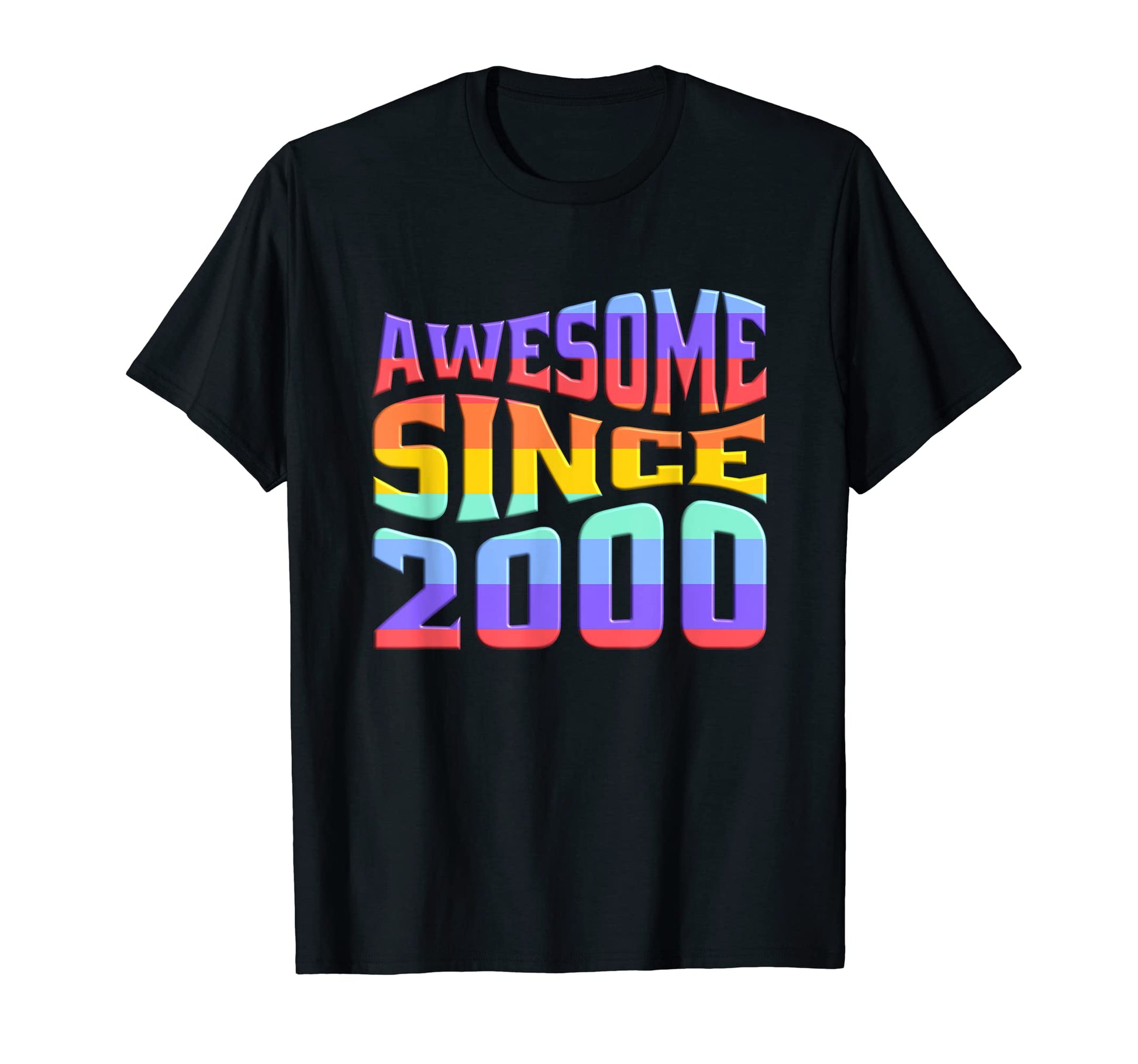 Awesome Since 2000 Rainbow 23 Years T-Shirt - Casual Everyday Wear Unisex - T-Shirt, Sweatshirt, Hoodie