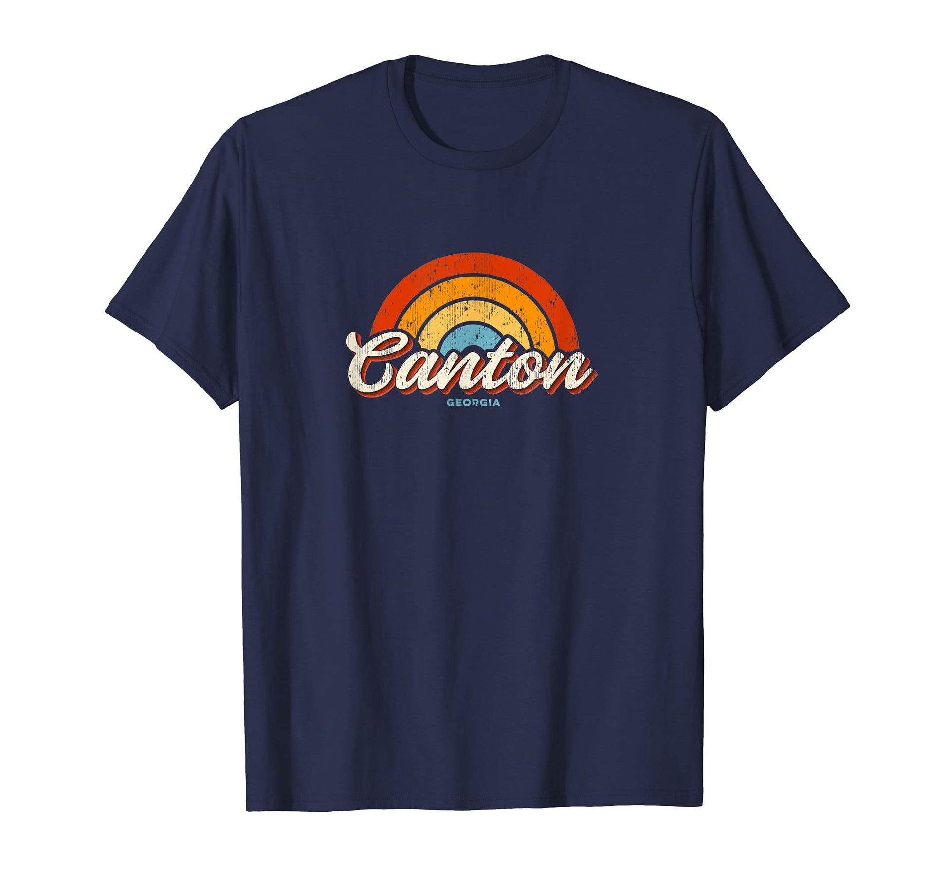 Canton Georgia Ga Rainbow 70S T-Shirt - Custom Art Print for Adults - T-Shirt, Sweatshirt, Hoodie