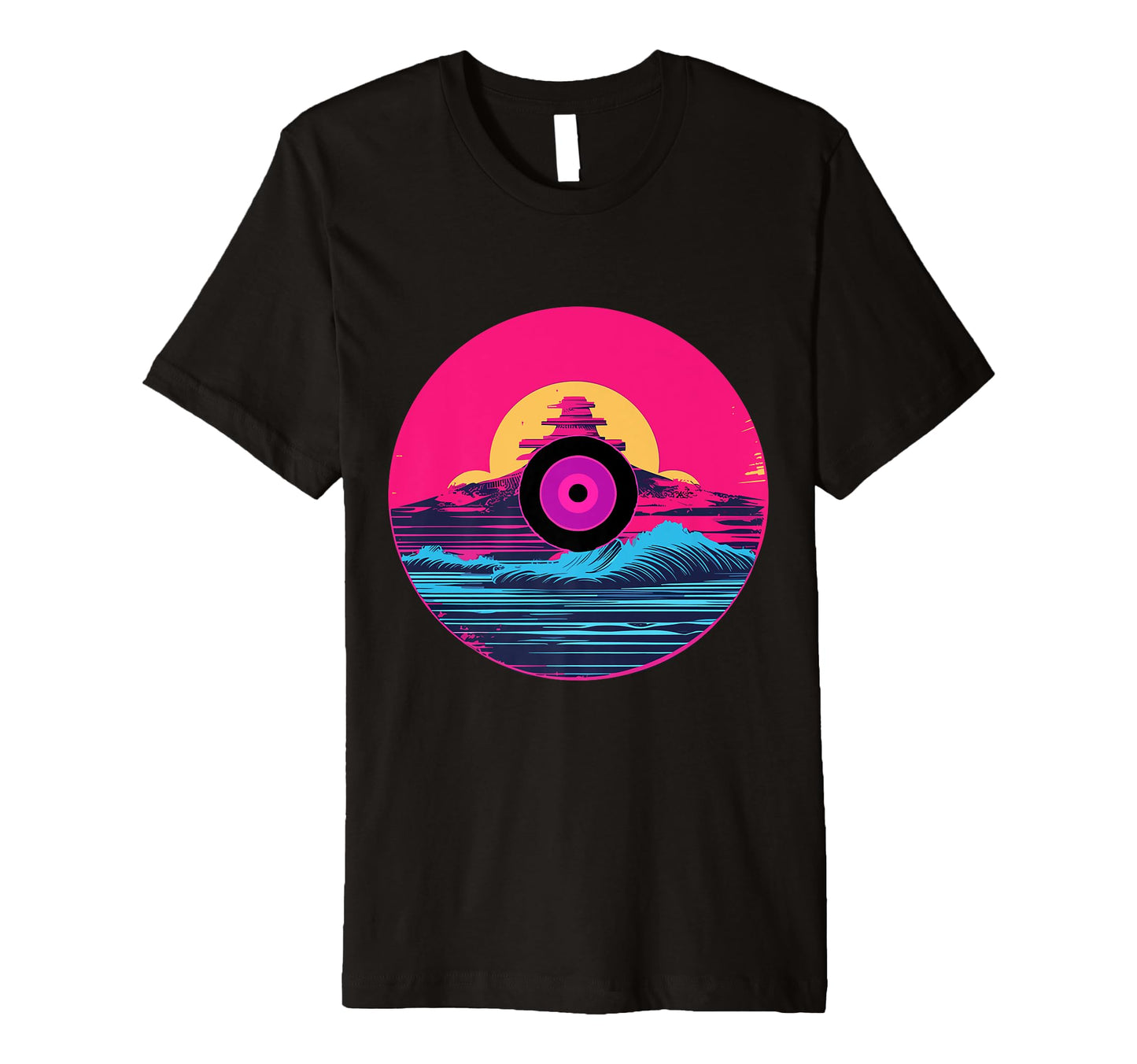 Waves Vinyl Record Vaporwave Music T-Shirt - Novelty Apparel for Adults - T-Shirt, Sweatshirt, Hoodie
