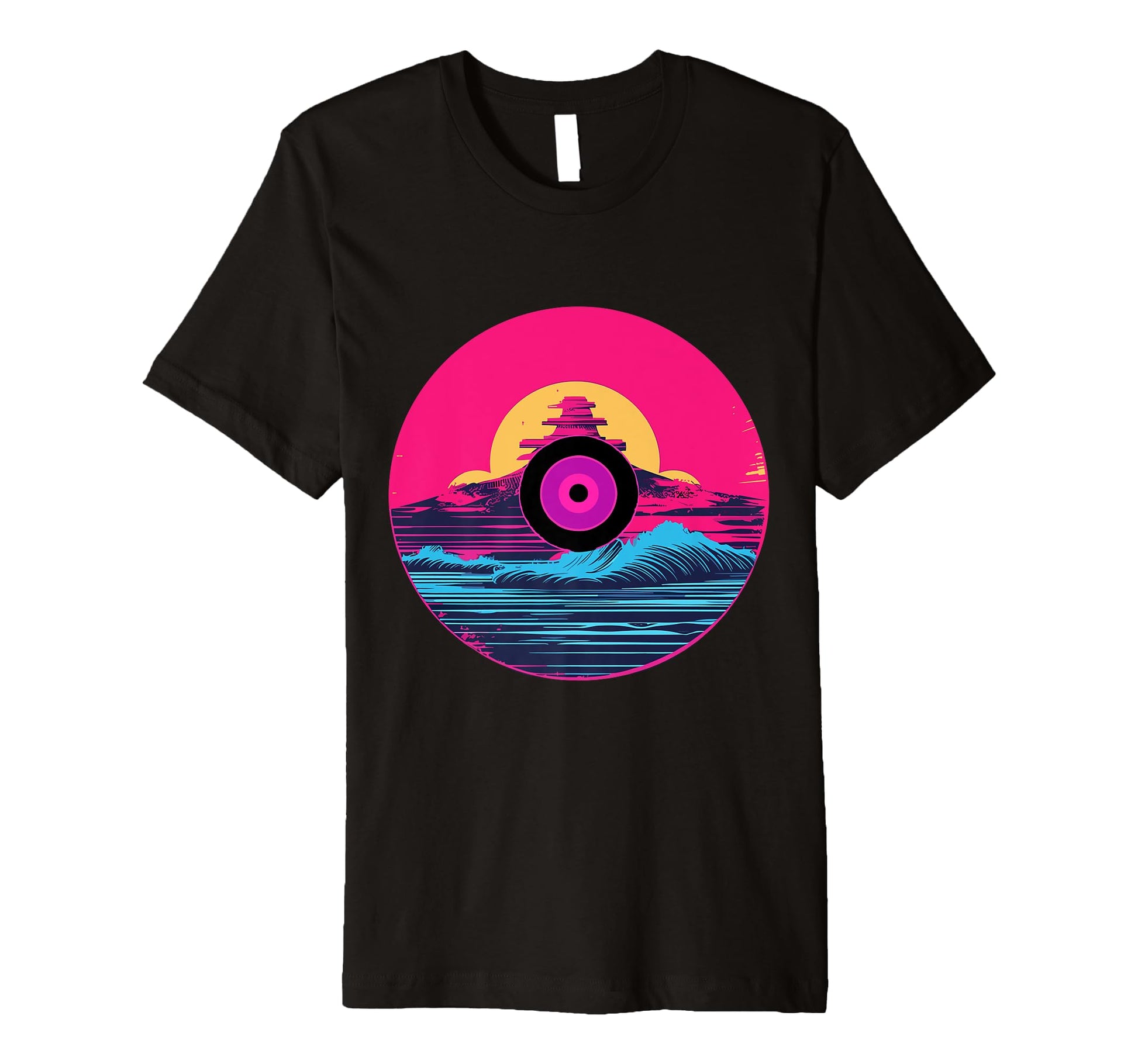 Waves Vinyl Record Vaporwave Music T-Shirt - Novelty Apparel for Adults - T-Shirt, Sweatshirt, Hoodie