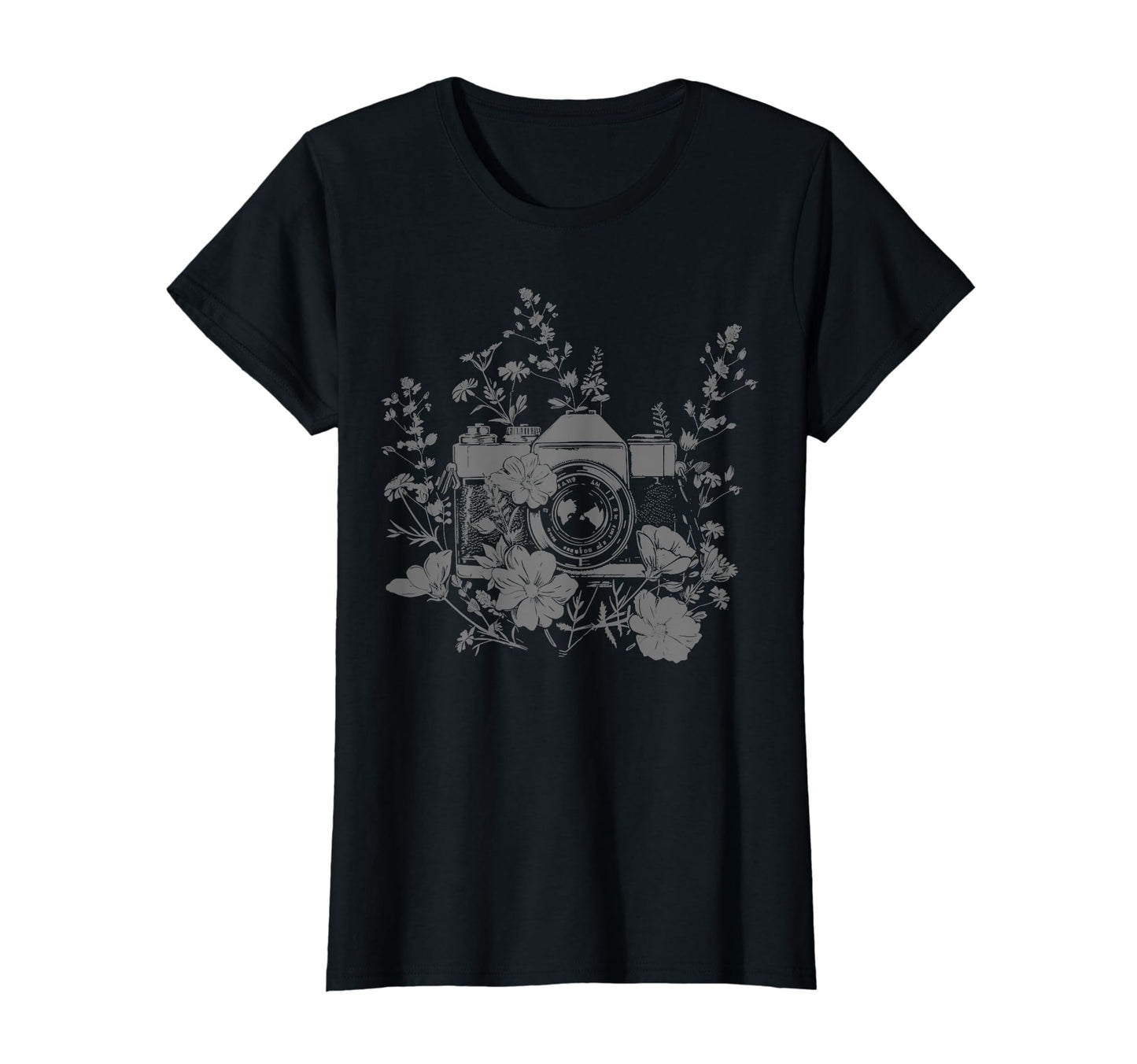 Photographer Camera Flowers T-Shirt - Aesthetic Graphic for Adults - T-Shirt, Sweatshirt, Hoodie