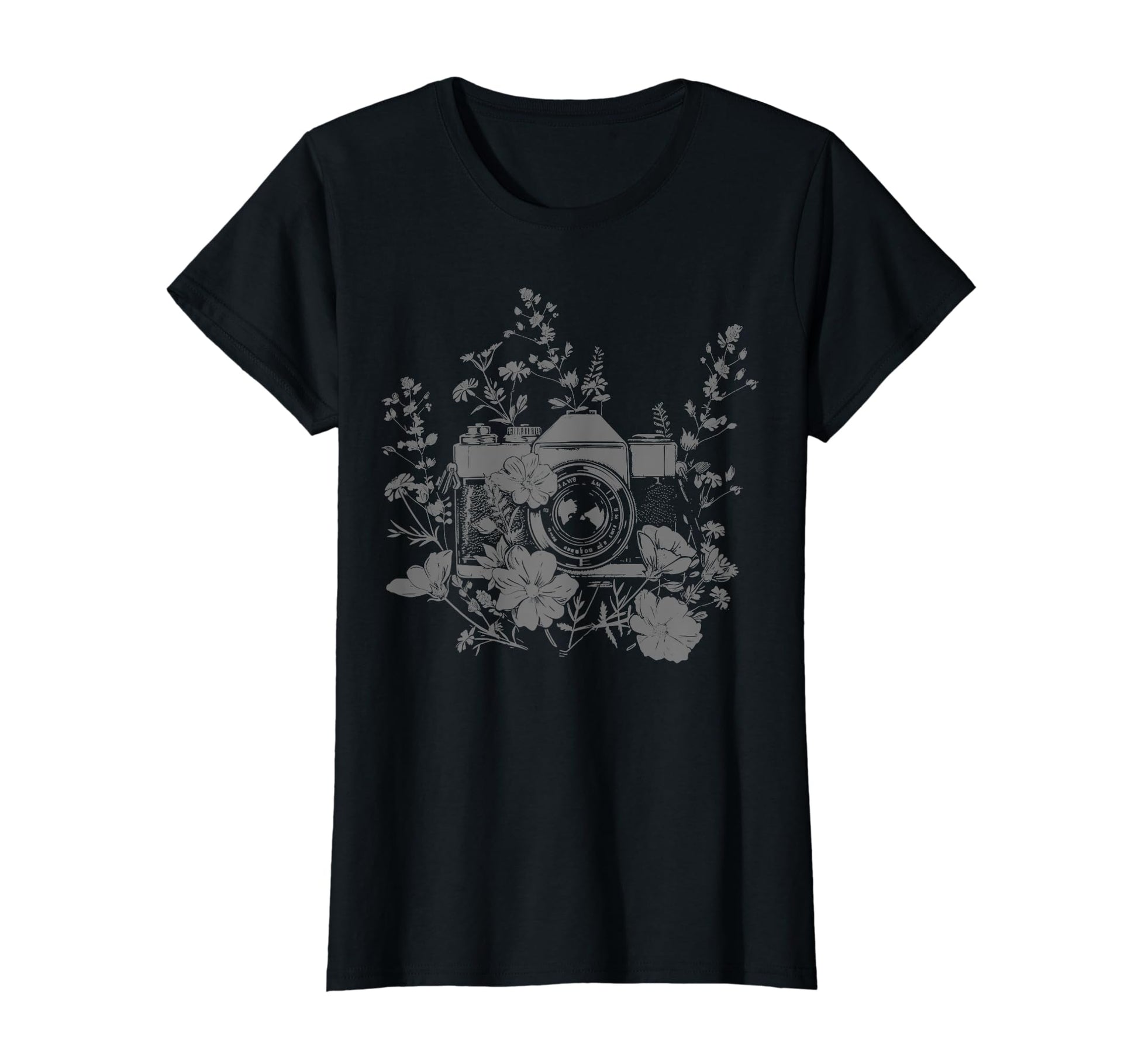 Photographer Camera Flowers T-Shirt - Aesthetic Graphic for Adults - T-Shirt, Sweatshirt, Hoodie