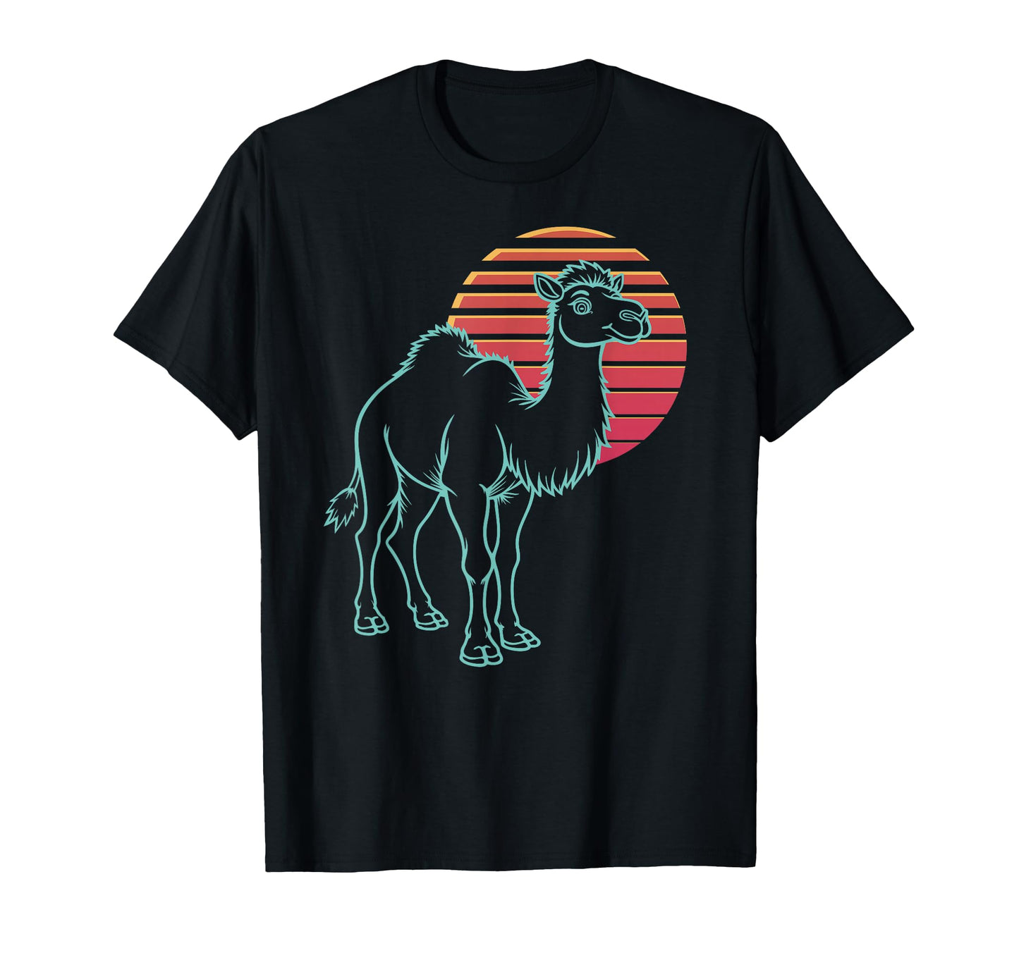Camel Lover Animal Synthwave 80S T-Shirt - Trendy Graphic Men Women - T-Shirt, Sweatshirt, Hoodie