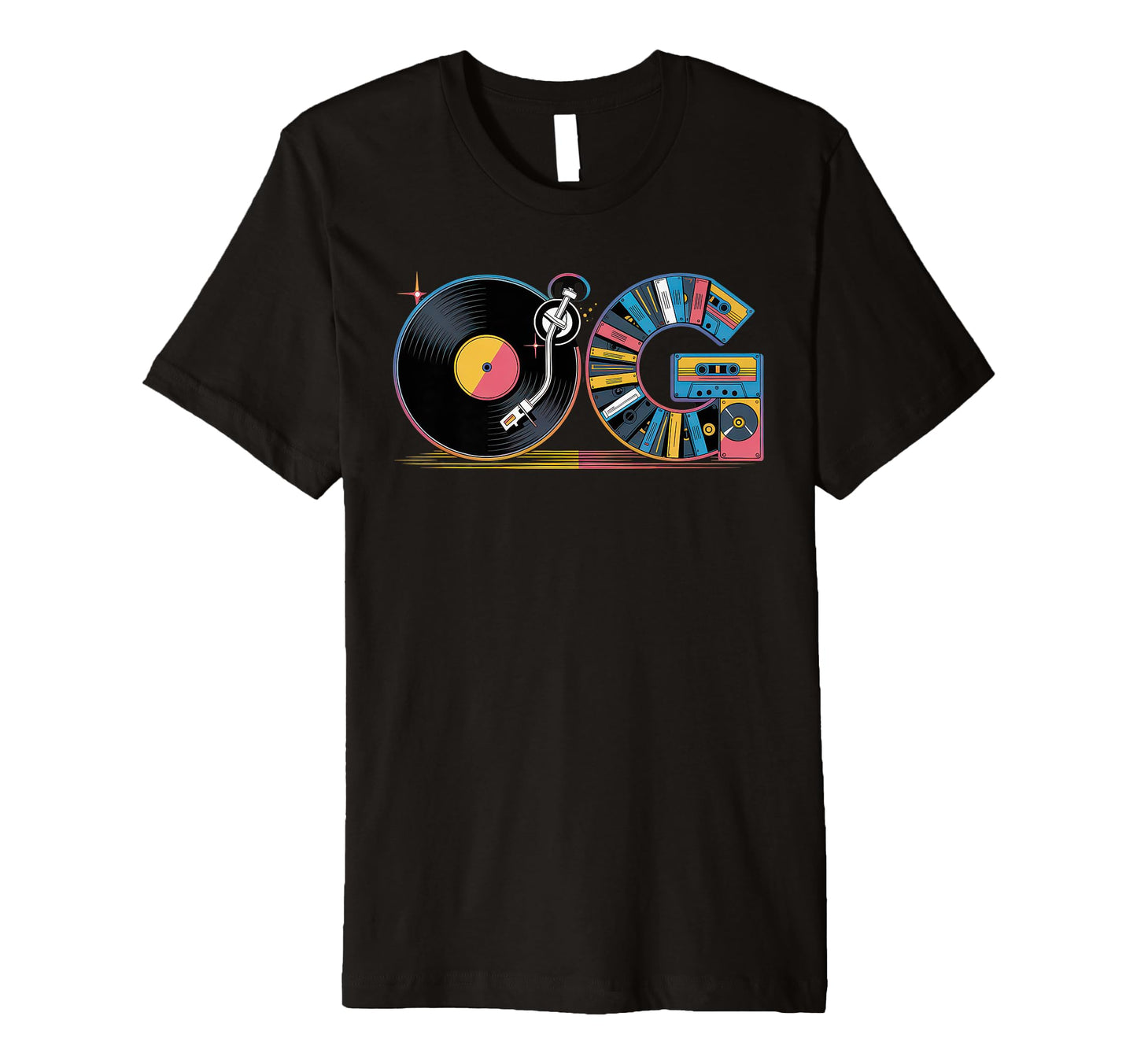 Old School Og Hip Hop Vinyl Cds Tapes T-Shirt - Unique Graphic Men Women - T-Shirt, Sweatshirt, Hoodie