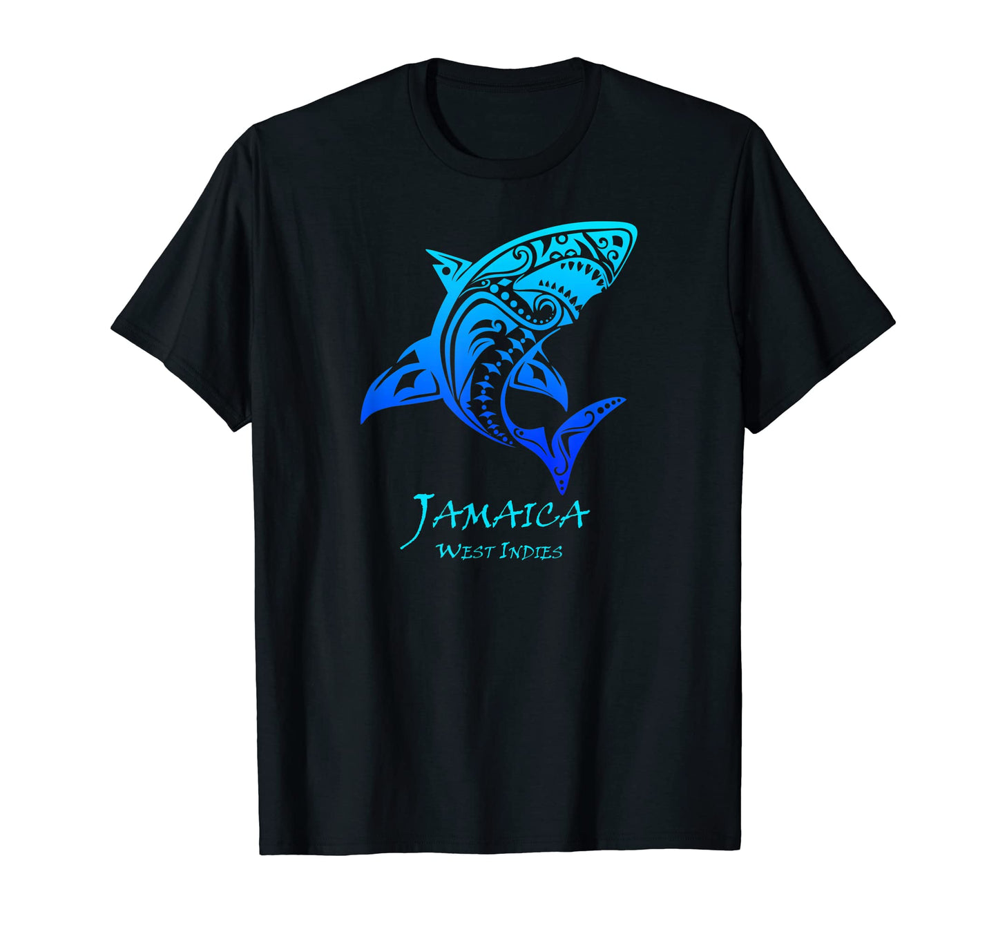Jamaica West Indies Tribal Shark T-Shirt - Fun Novelty Design for Adults - T-Shirt, Sweatshirt, Hoodie