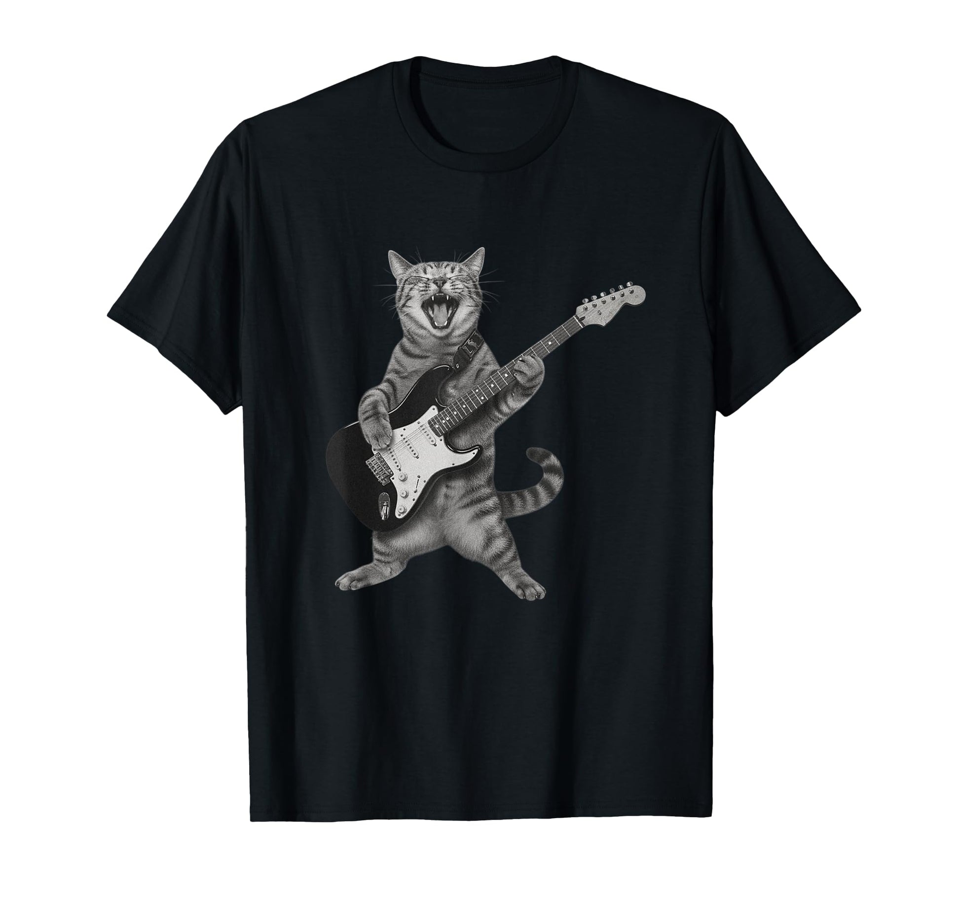 Guitarist Cat Playing Guitar T-Shirt - Casual Everyday Wear for Adults - T-Shirt, Sweatshirt, Hoodie