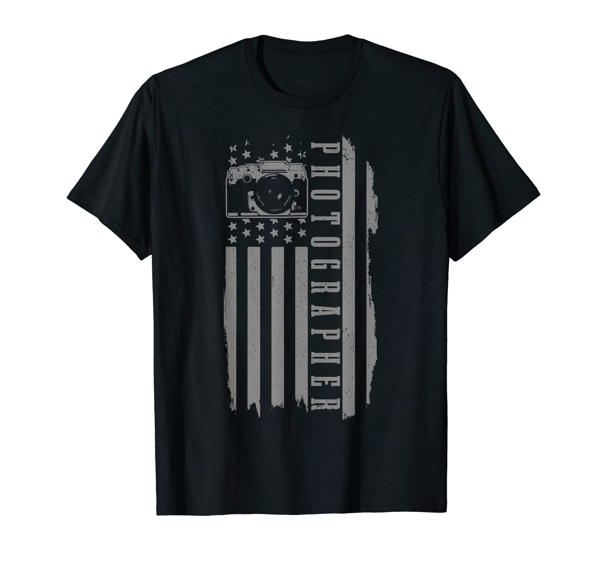 Patriotic Photographer Us Flag Camera T-Shirt - Minimalist Print Unisex - T-Shirt, Sweatshirt, Hoodie