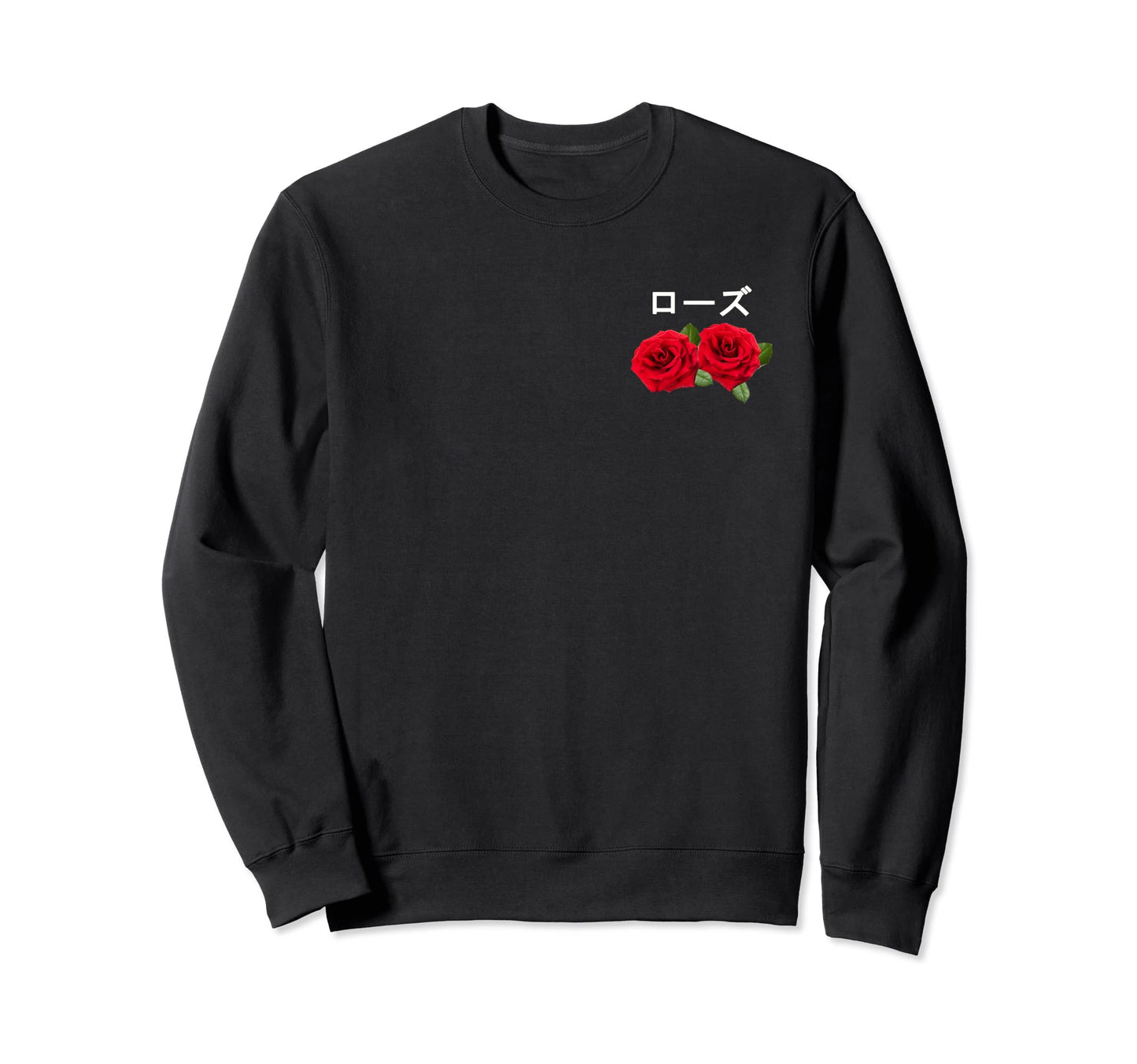 Aesthetic Rose Japanese Text Sweatshirt - Unique Graphic for Adults - T-Shirt, Sweatshirt, Hoodie