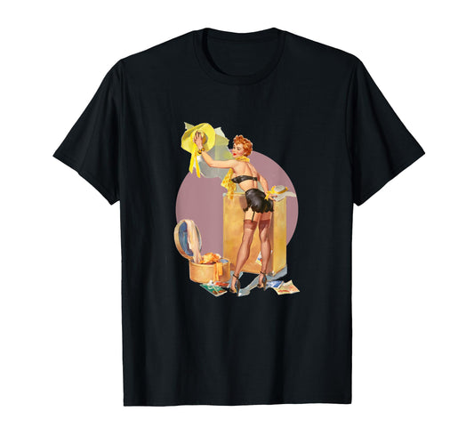 1940S Pin Up Sexy American Art T-Shirt - Custom Art Print for Adults - T-Shirt, Sweatshirt, Hoodie