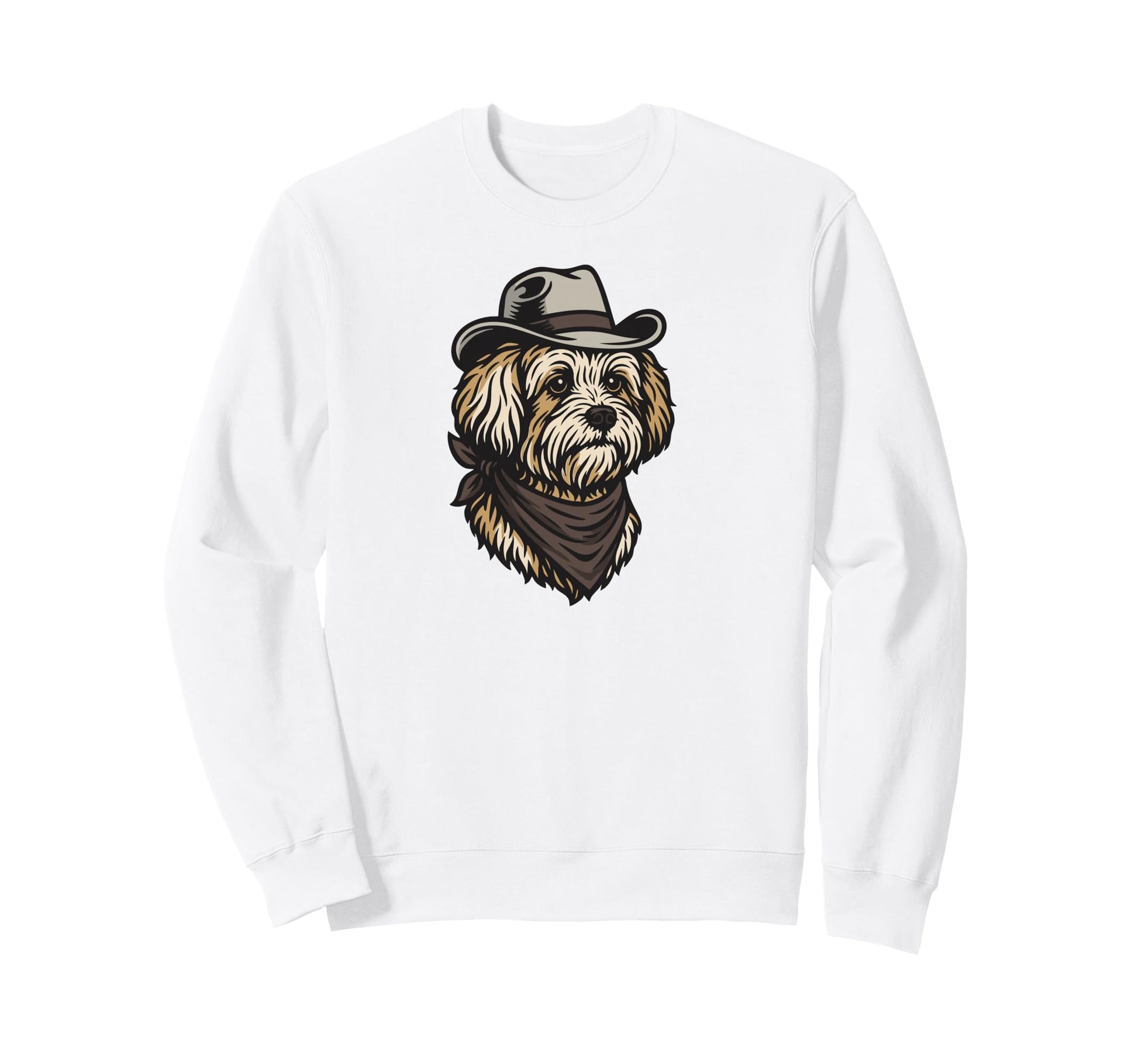 Funny Cowboy Havanese Drawing Sweatshirt - Casual Everyday Wear Unisex - T-Shirt, Sweatshirt, Hoodie