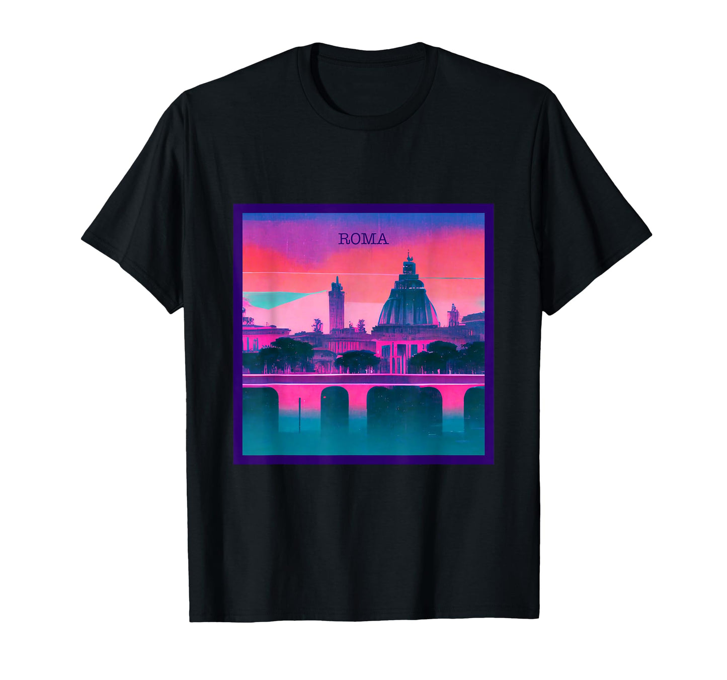 Vaporwave City Rome Aesthetic Purple T-Shirt - Minimalist Print for Adults - T-Shirt, Sweatshirt, Hoodie