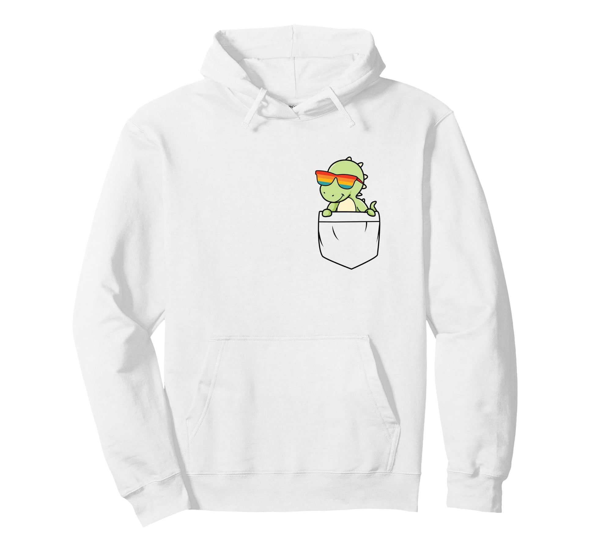 Dinosaur Pocket Funny Dino Hoodie - Casual Everyday Wear for Adults - T-Shirt, Sweatshirt, Hoodie