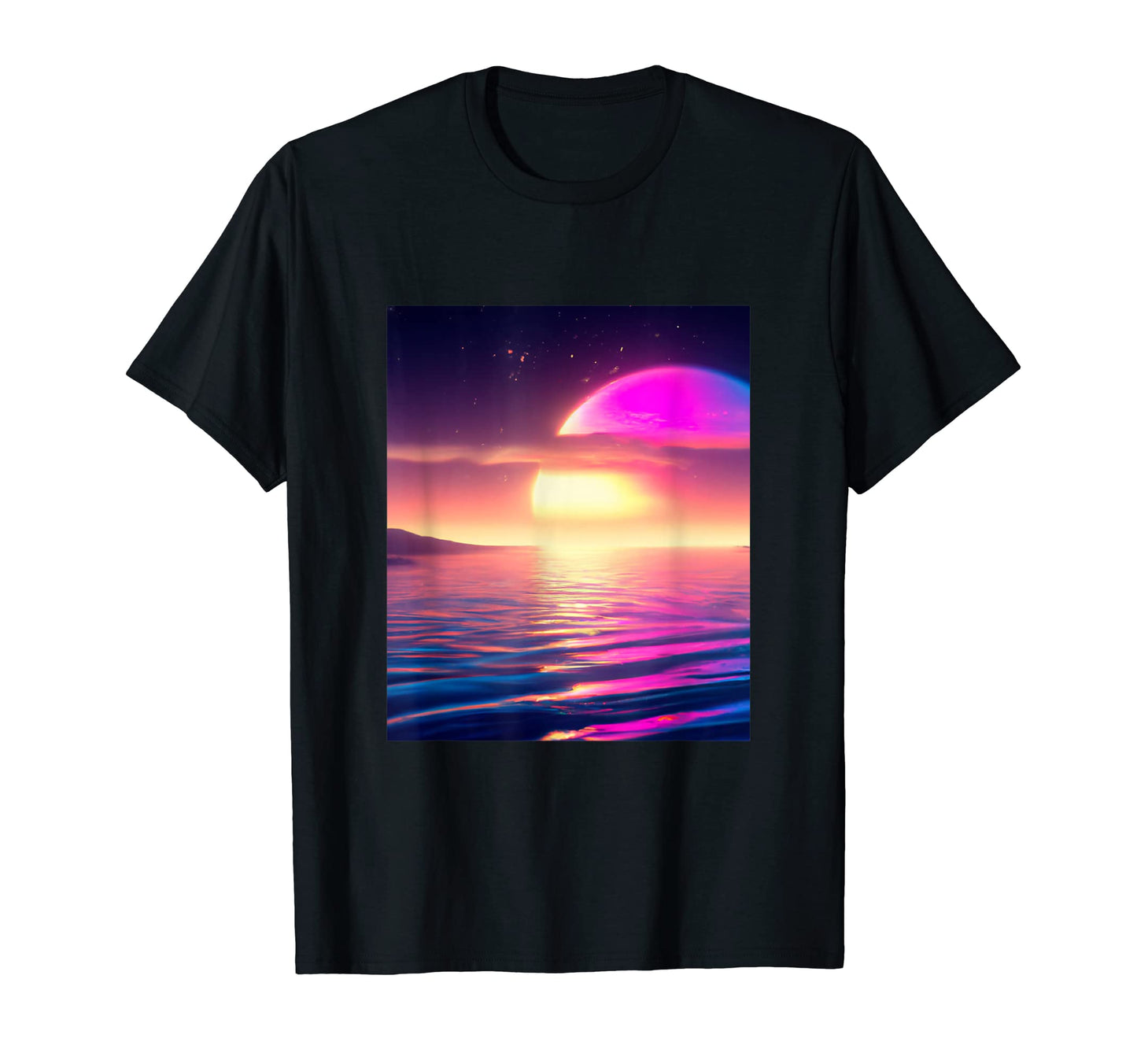 Vaporwave Sun Synthwave Sunset T-Shirt - Fun Novelty Design for Adults - T-Shirt, Sweatshirt, Hoodie