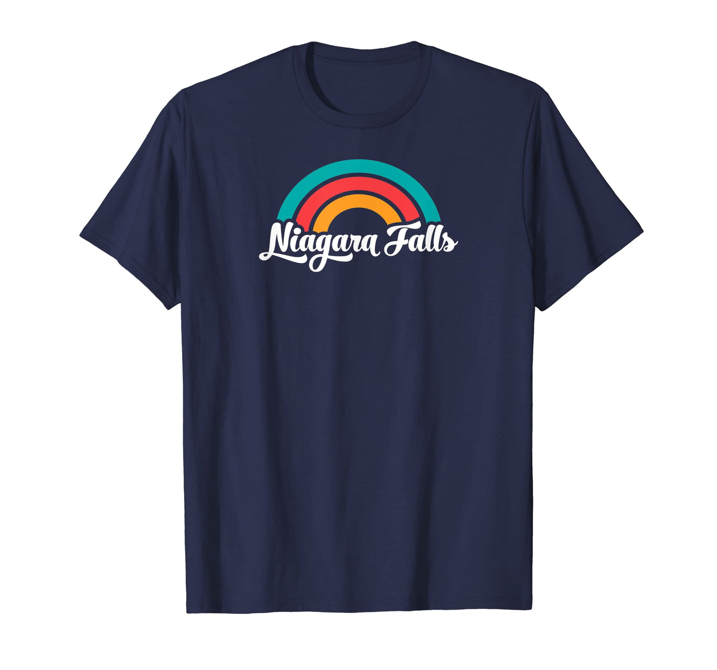 Niagara Falls Ny Script Rainbow T-Shirt - Fun Novelty Design Men Women - T-Shirt, Sweatshirt, Hoodie