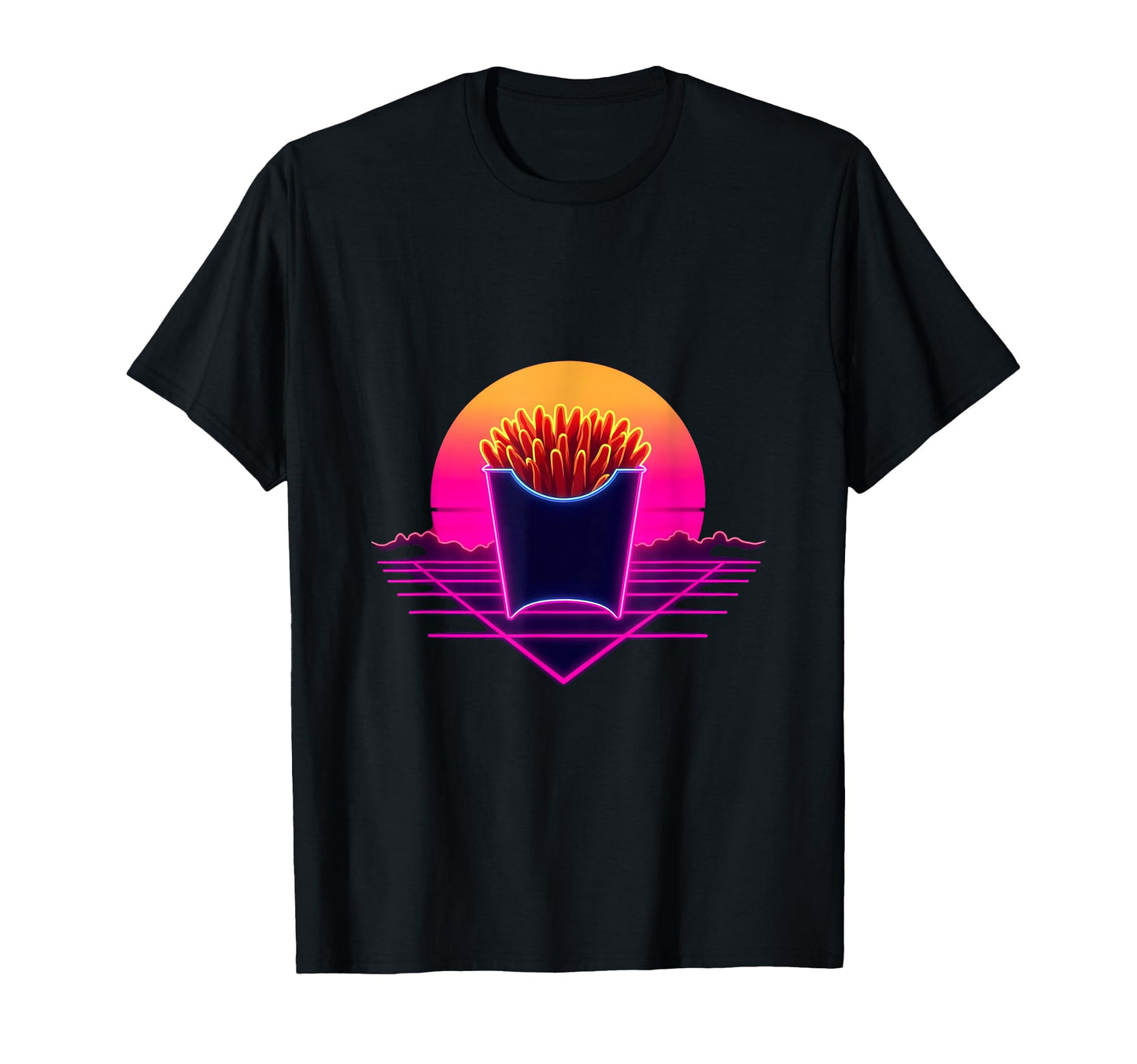 80S Synthwave Pommes French Fries T-Shirt - Unique Graphic Men Women - T-Shirt, Sweatshirt, Hoodie