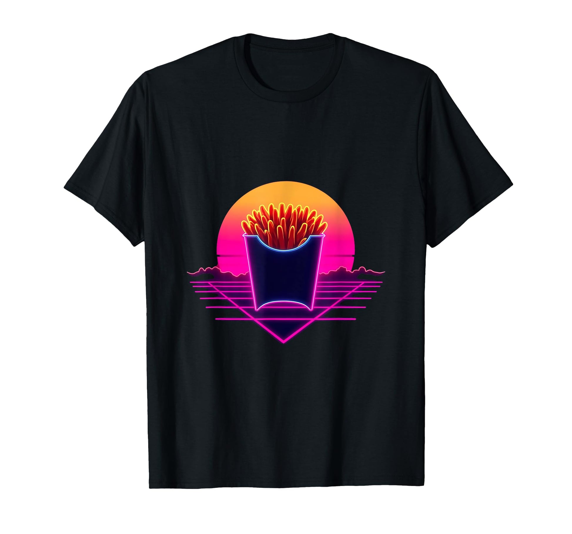 80S Synthwave Pommes French Fries T-Shirt - Unique Graphic Men Women - T-Shirt, Sweatshirt, Hoodie