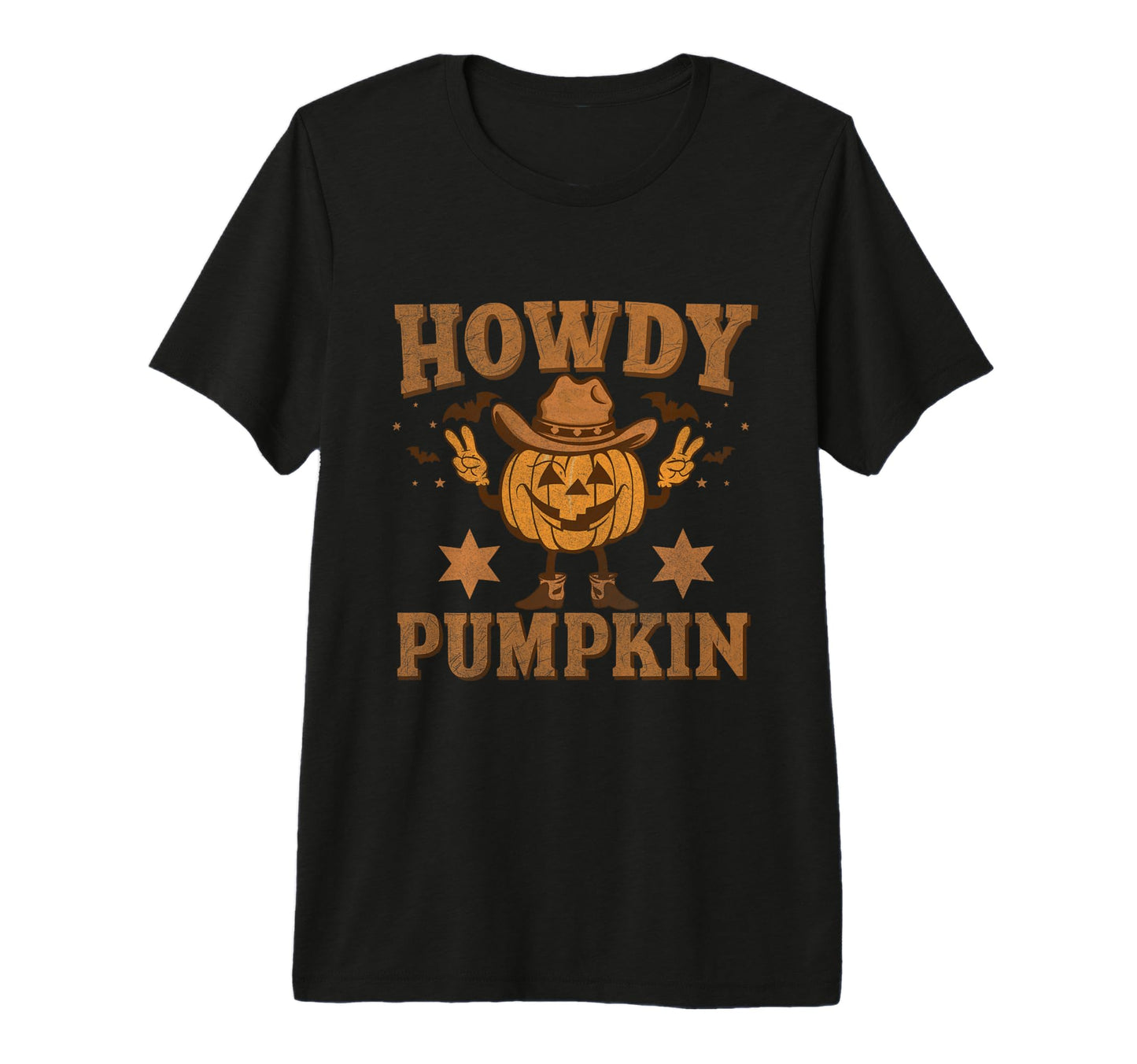 Howdy Pumpkin Autumn Western T-Shirt - Custom Art Print for Adults - T-Shirt, Sweatshirt, Hoodie