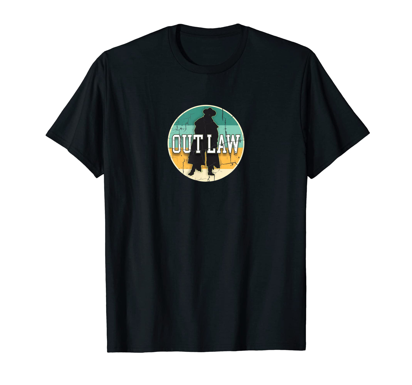 Outlaw Cowboy Wild West Distressed T-Shirt - Custom Art Print Unisex - T-Shirt, Sweatshirt, Hoodie