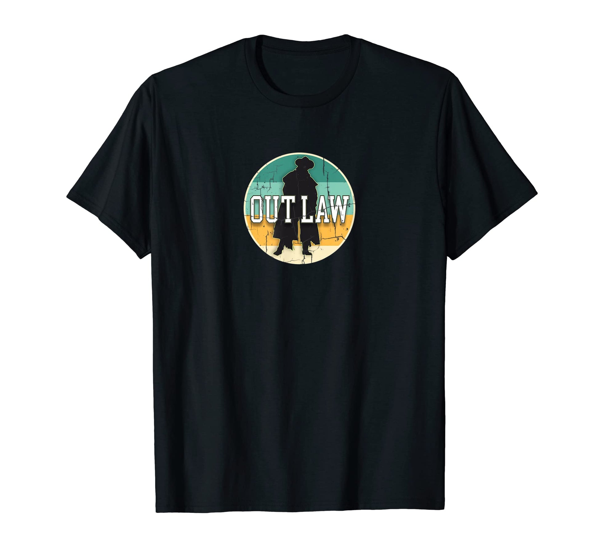 Outlaw Cowboy Wild West Distressed T-Shirt - Custom Art Print Unisex - T-Shirt, Sweatshirt, Hoodie
