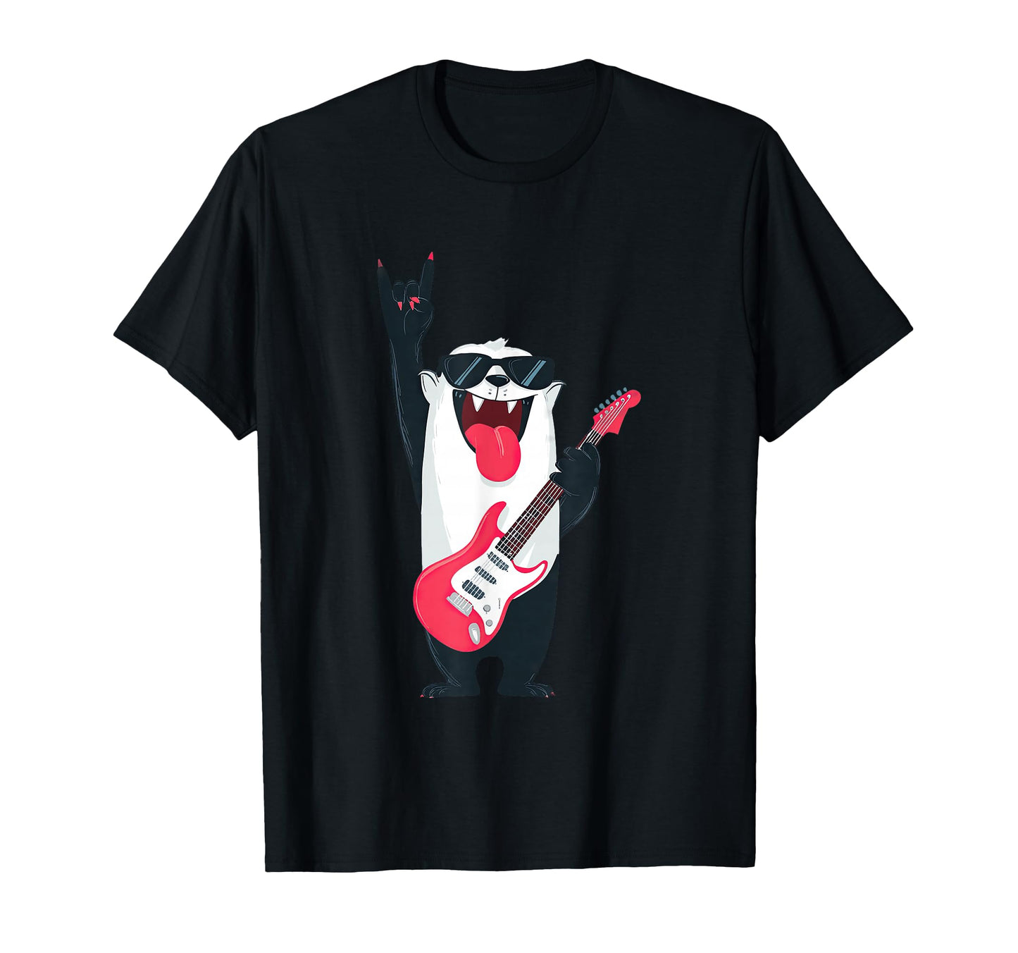 Funny Bear Guitarist Animal T-Shirt - Casual Everyday Wear for Adults - T-Shirt, Sweatshirt, Hoodie