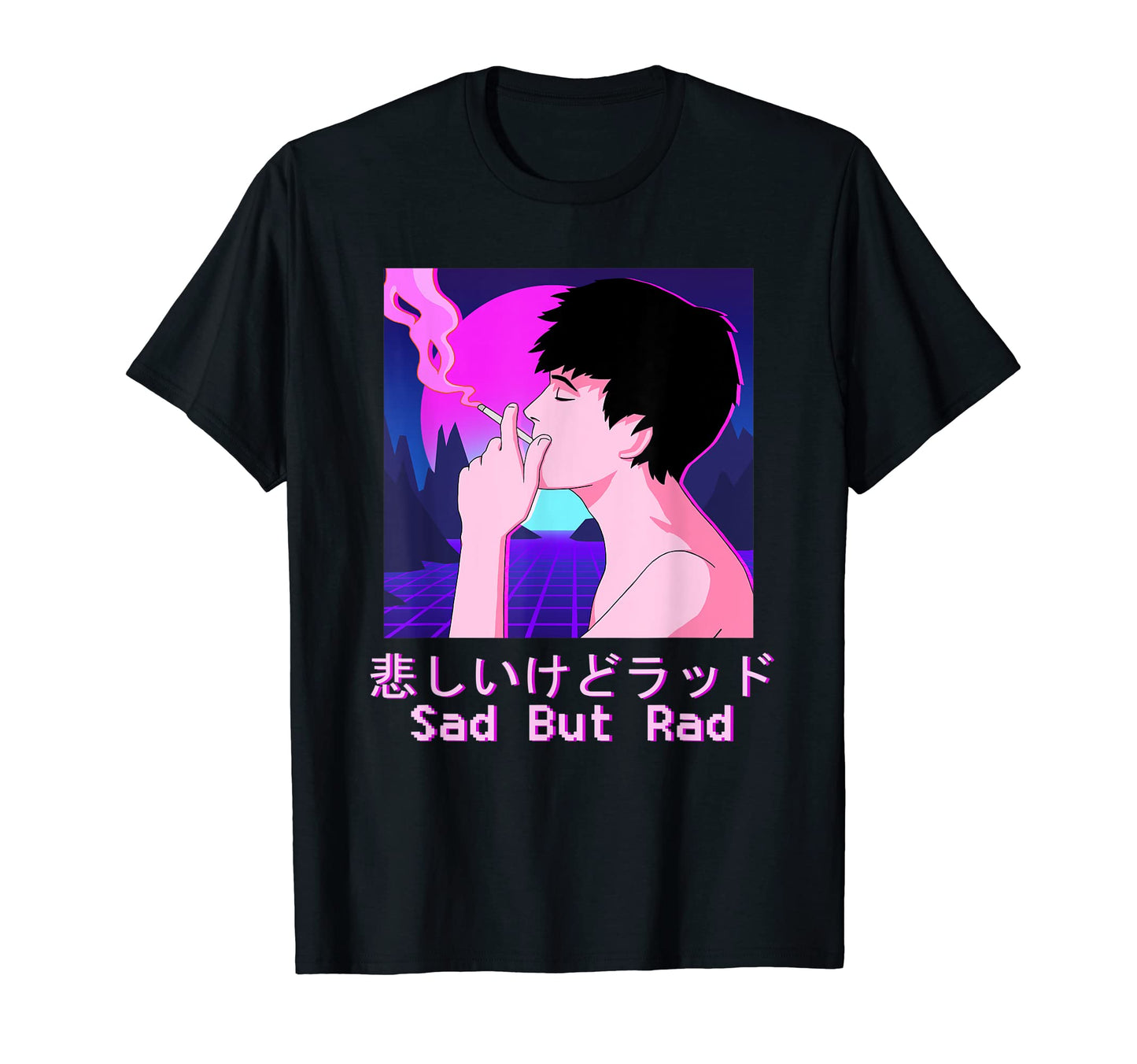 Sad Japanese Vaporwave Aesthetic T-Shirt - Graphic Print Unisex - T-Shirt, Sweatshirt, Hoodie