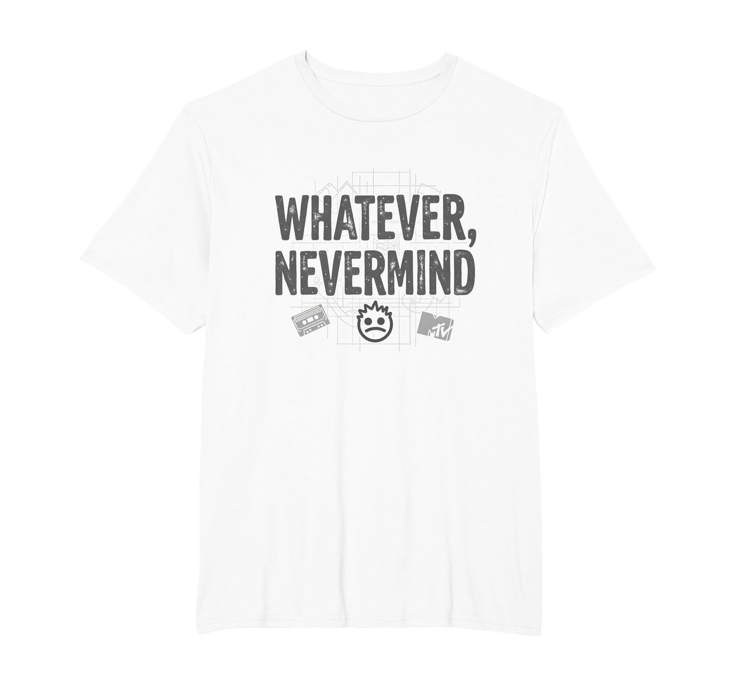 Whatever Nevermind Gen X Nostalgic T-Shirt - Novelty Apparel for Adults - T-Shirt, Sweatshirt, Hoodie