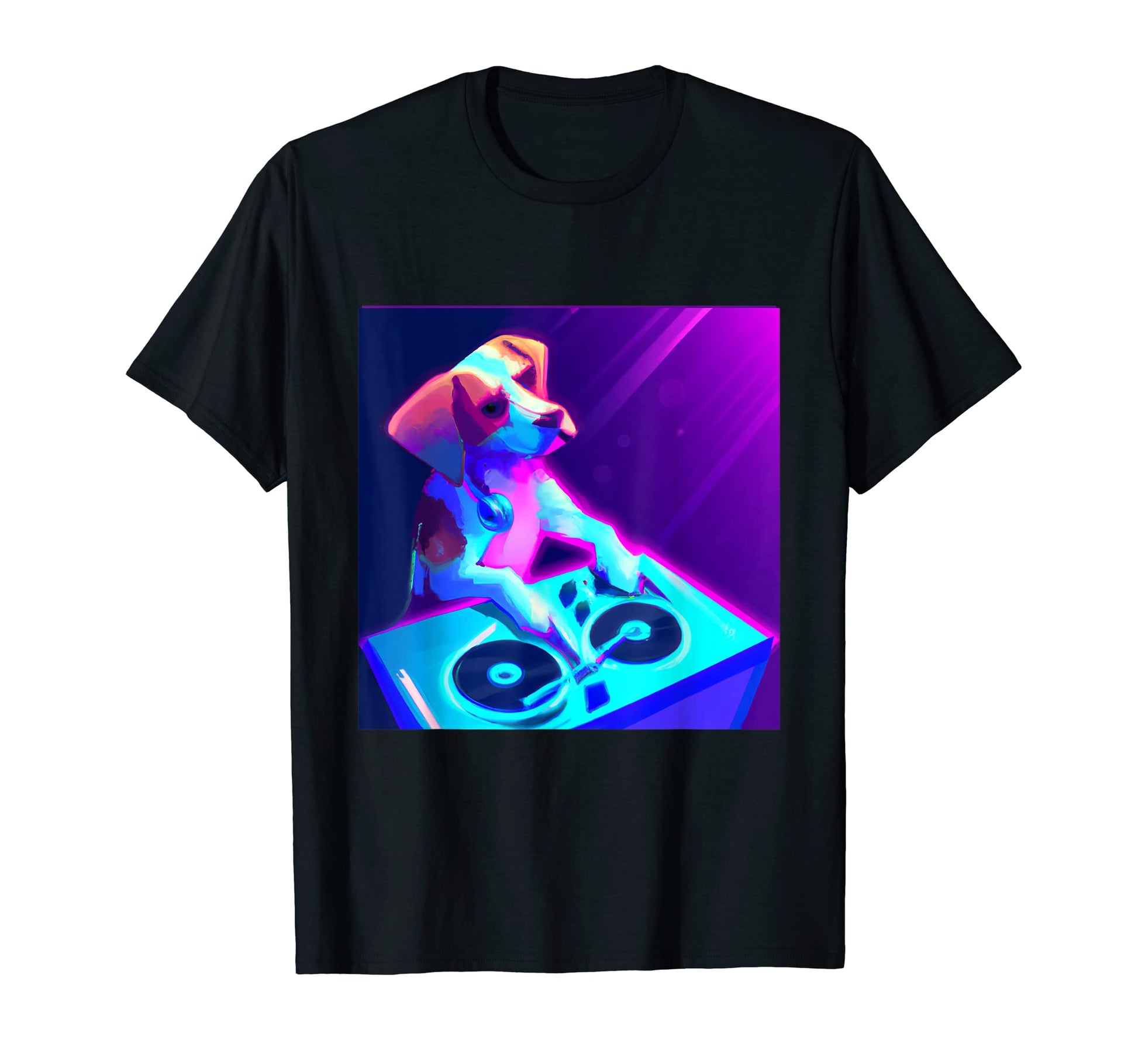 Beagle Dj Vaporwave Aesthetic Dog T-Shirt - Graphic Print for Adults - T-Shirt, Sweatshirt, Hoodie