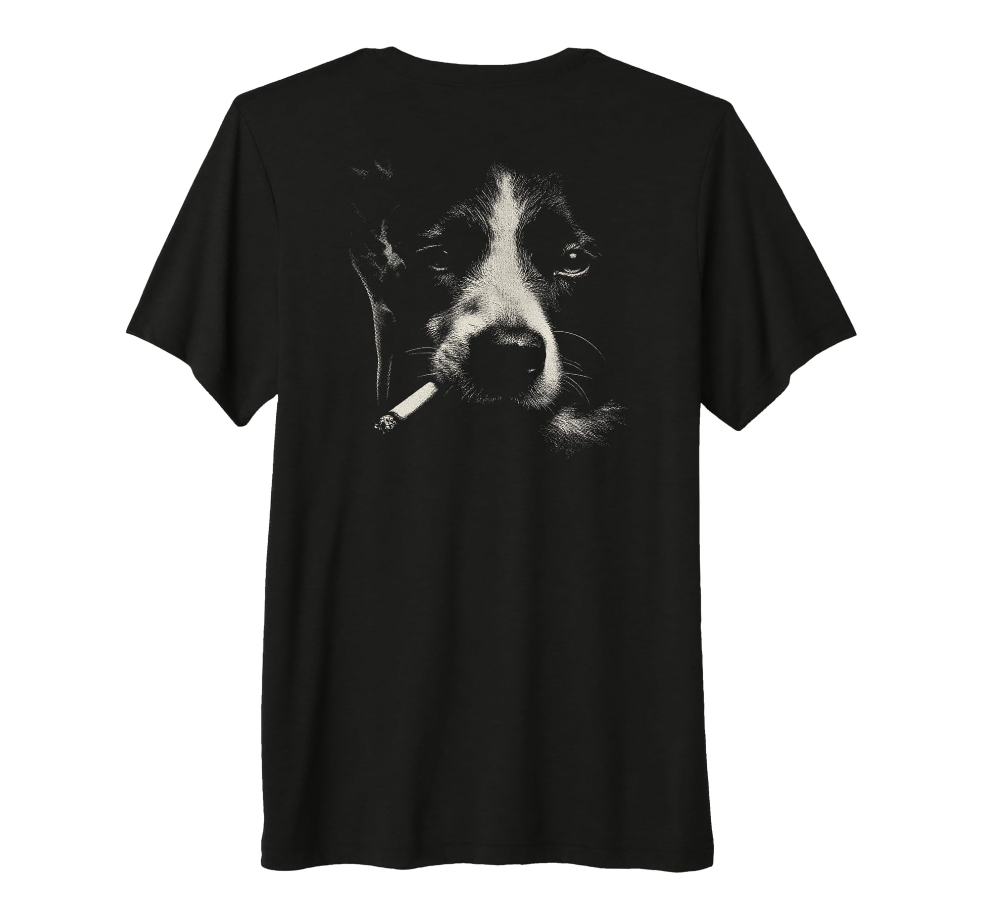 Border Collie Smoking Cigarette Grunge T-Shirt - Graphic Print Men Women - T-Shirt, Sweatshirt, Hoodie