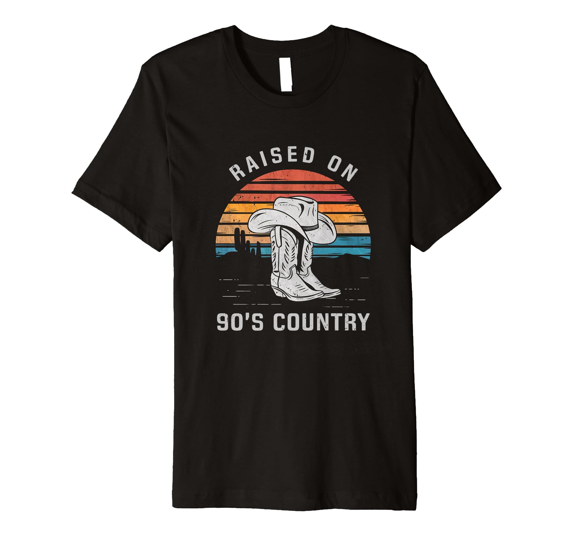 Raised 90S Country Music Cowboy Boots T-Shirt - Trendy Graphic Unisex - T-Shirt, Sweatshirt, Hoodie