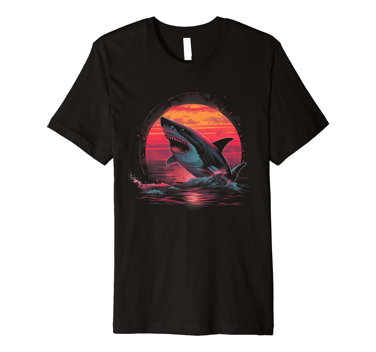 Shark Vaporwave Aesthetic Synthwave T-Shirt - Aesthetic Graphic Men Women - T-Shirt, Sweatshirt, Hoodie