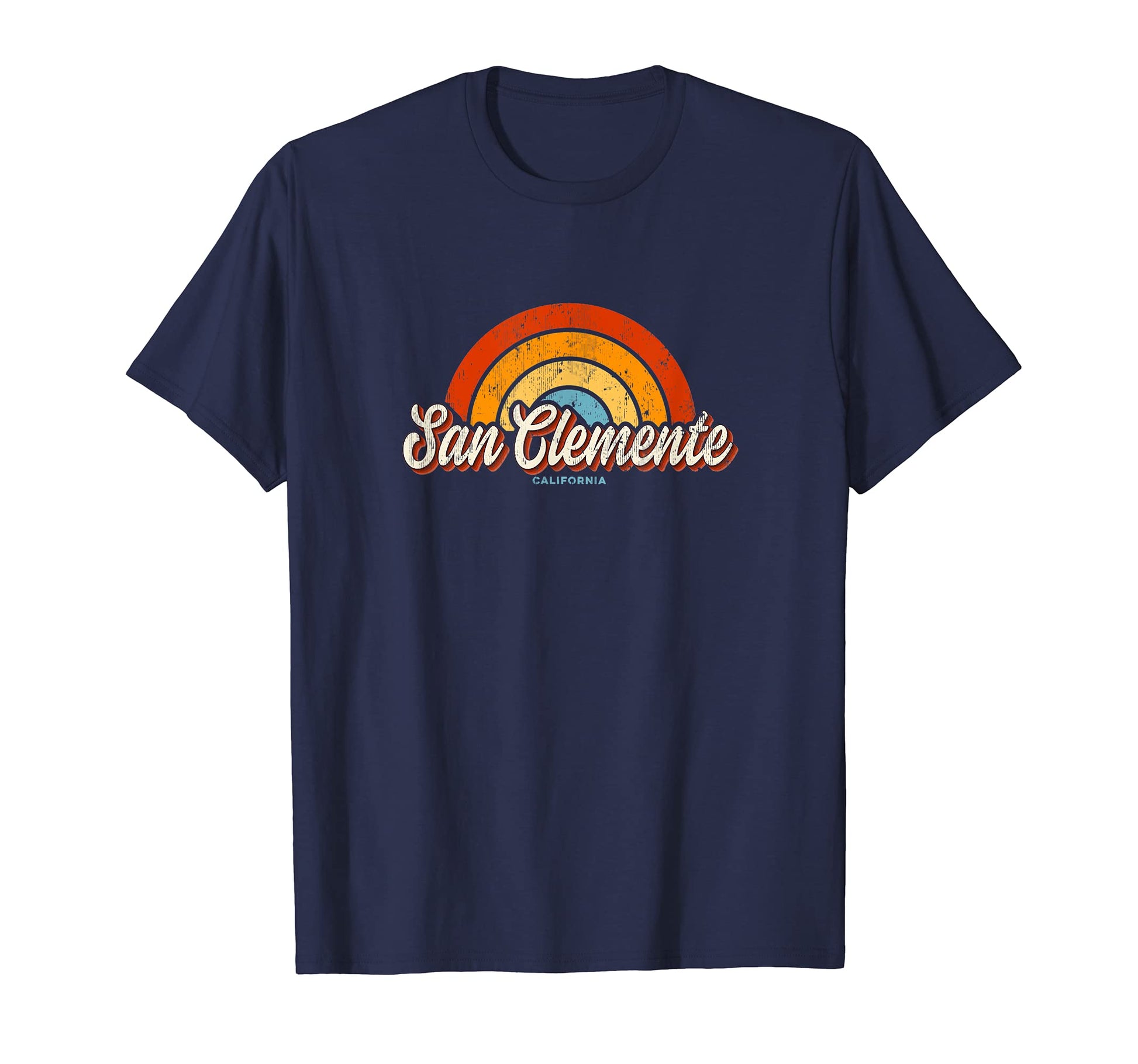 San Clemente California Ca Rainbow 70S T-Shirt - Custom Art Print Unisex - T-Shirt, Sweatshirt, Hoodie